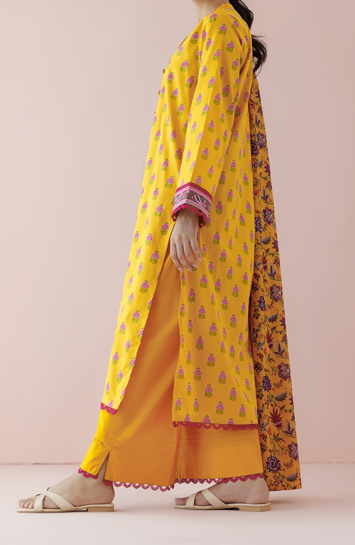 OTL-24-172/U YELLOW LAWN Women UNSTITCHED SHIRT DUPATTA PANTS