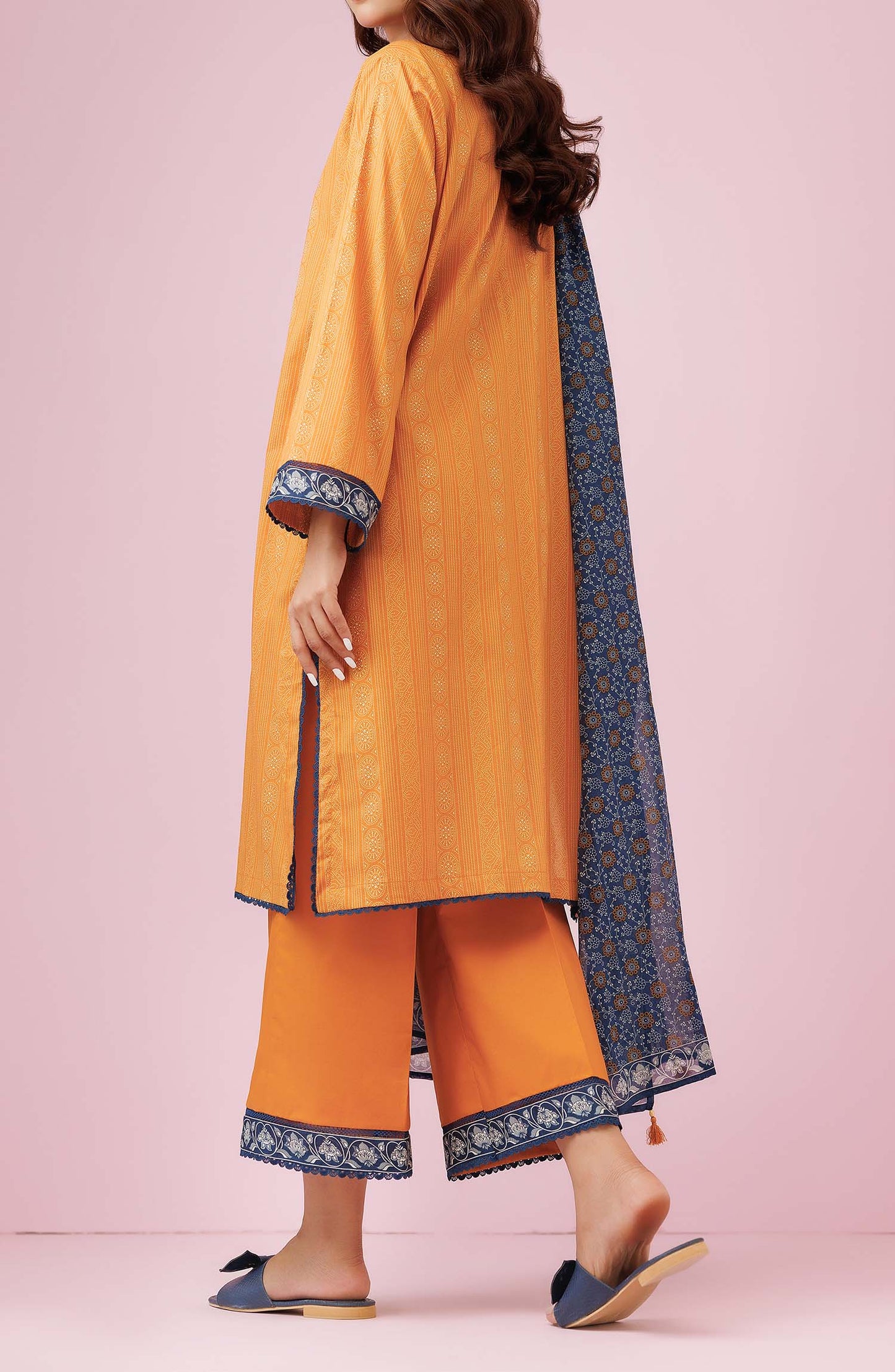 OTL-24-207/U OCHRE LAWN Women UNSTITCHED SHIRT DUPATTA PANTS