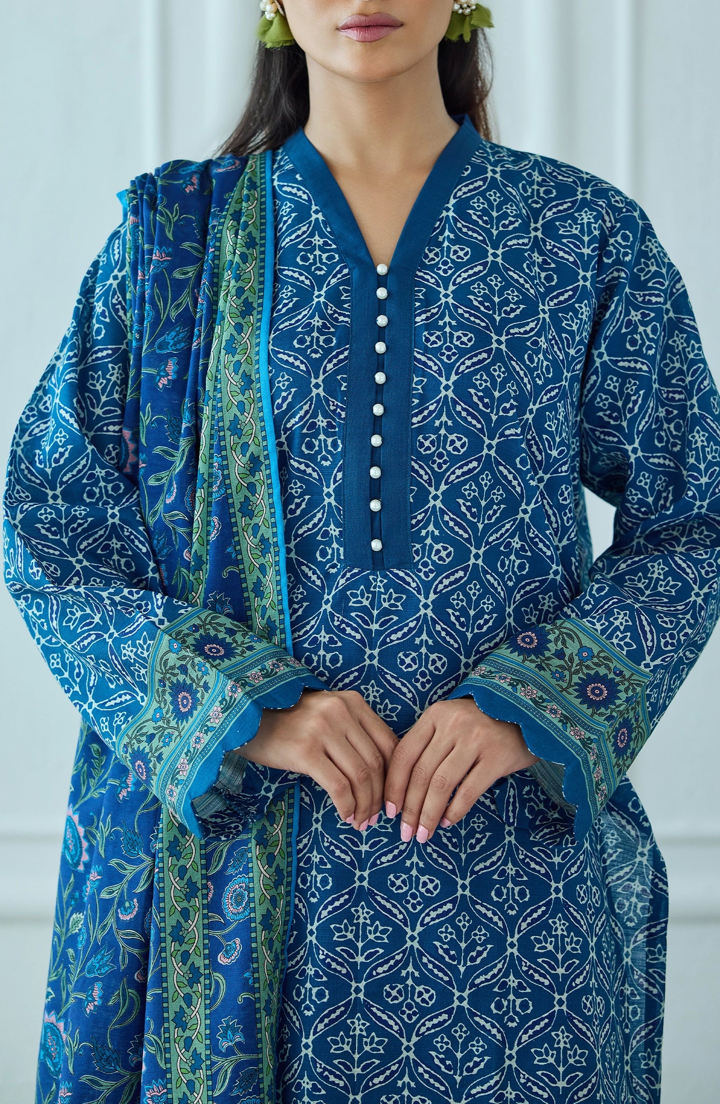 Unstitched | 3 Piece | Printed | Khaddar Shirt | OTL-25-450/U TEAL