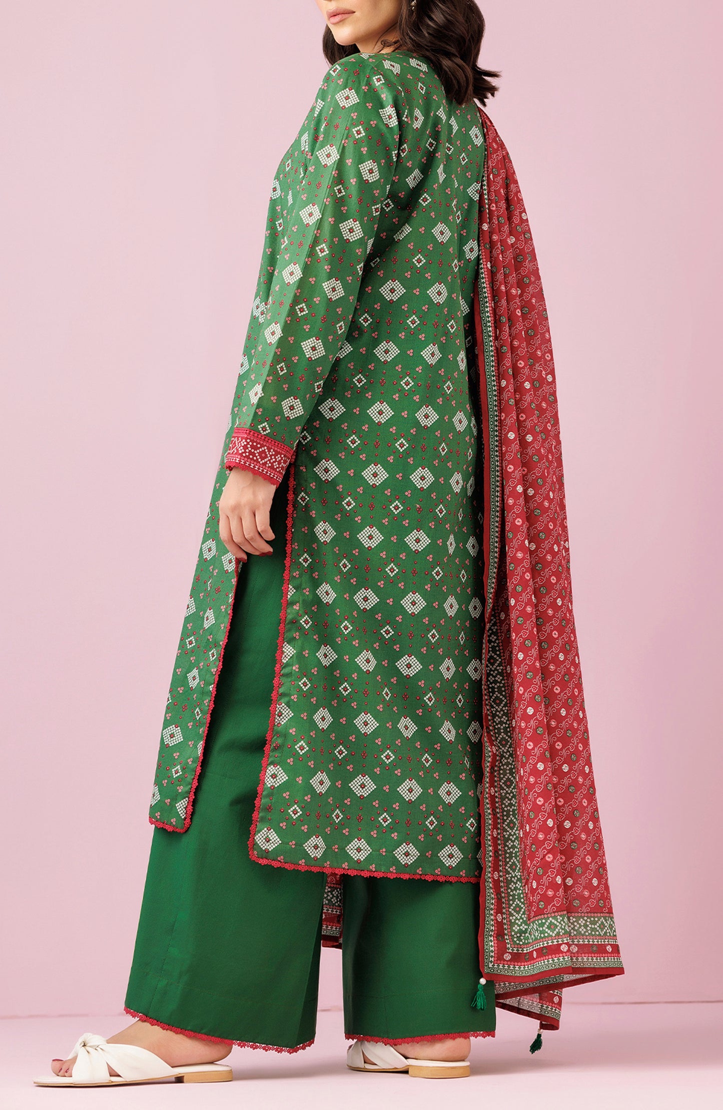 OTL-24-057/U GREEN LAWN Women UNSTITCHED SHIRT DUPATTA PANTS