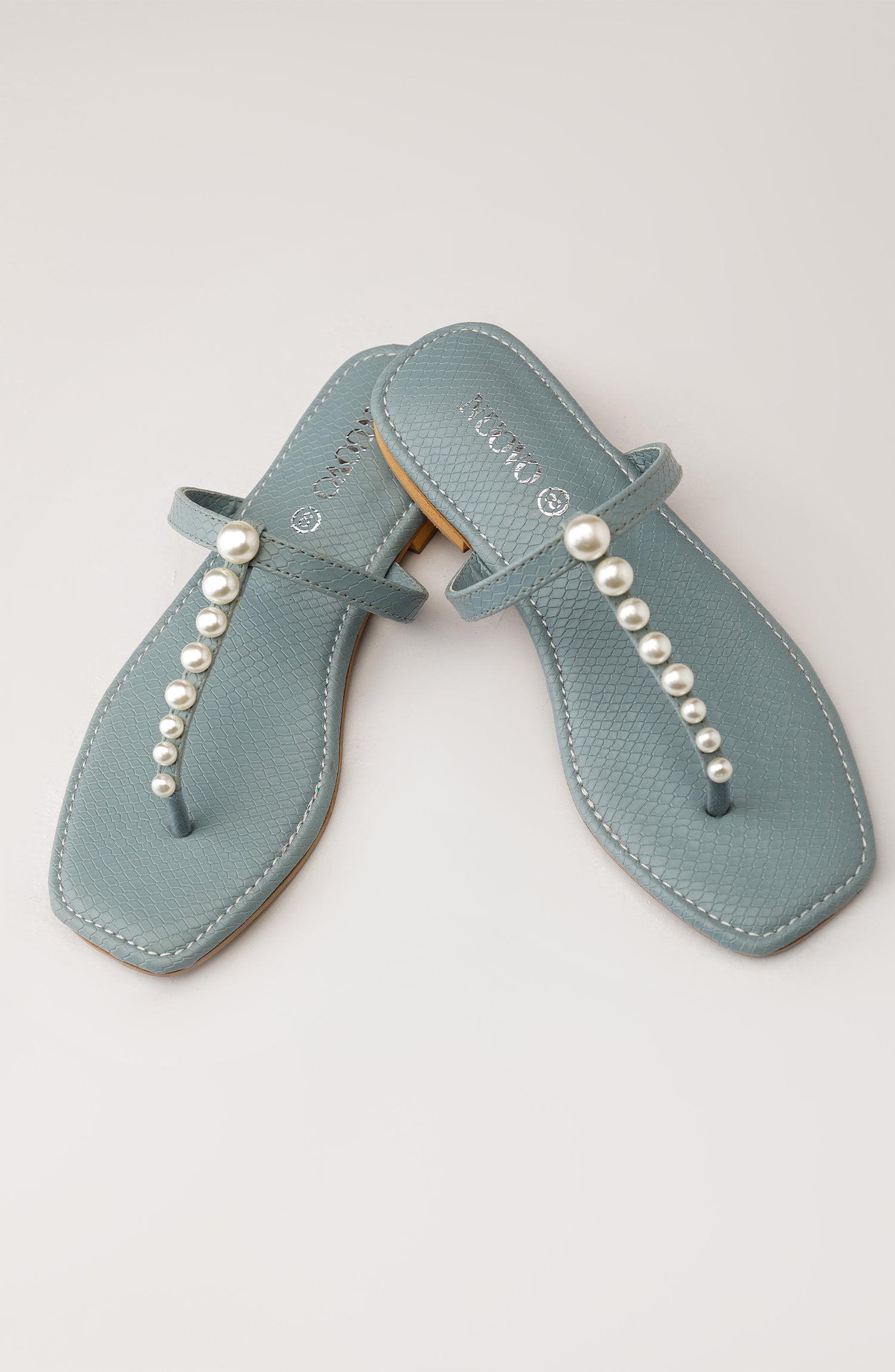 WAFF23W-1007 SKY BLUE MIX  FOOTWEAR FLAT SANDALS