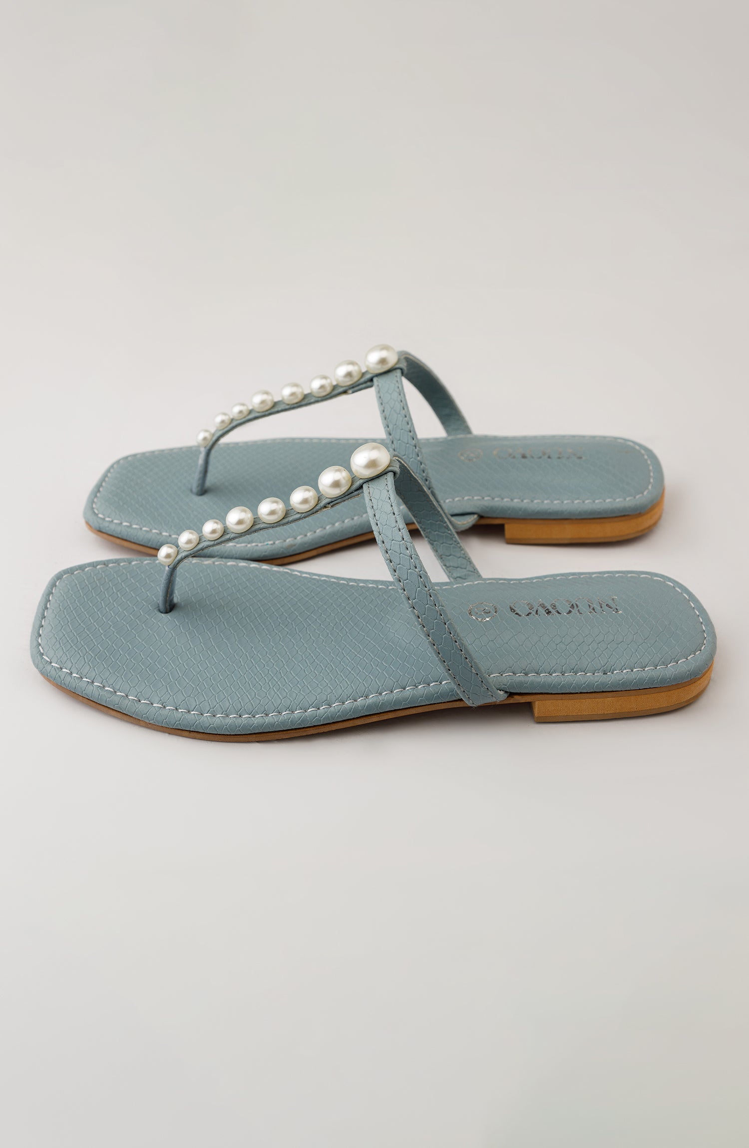 WAFF23W-1007 SKY BLUE MIX  FOOTWEAR FLAT SANDALS