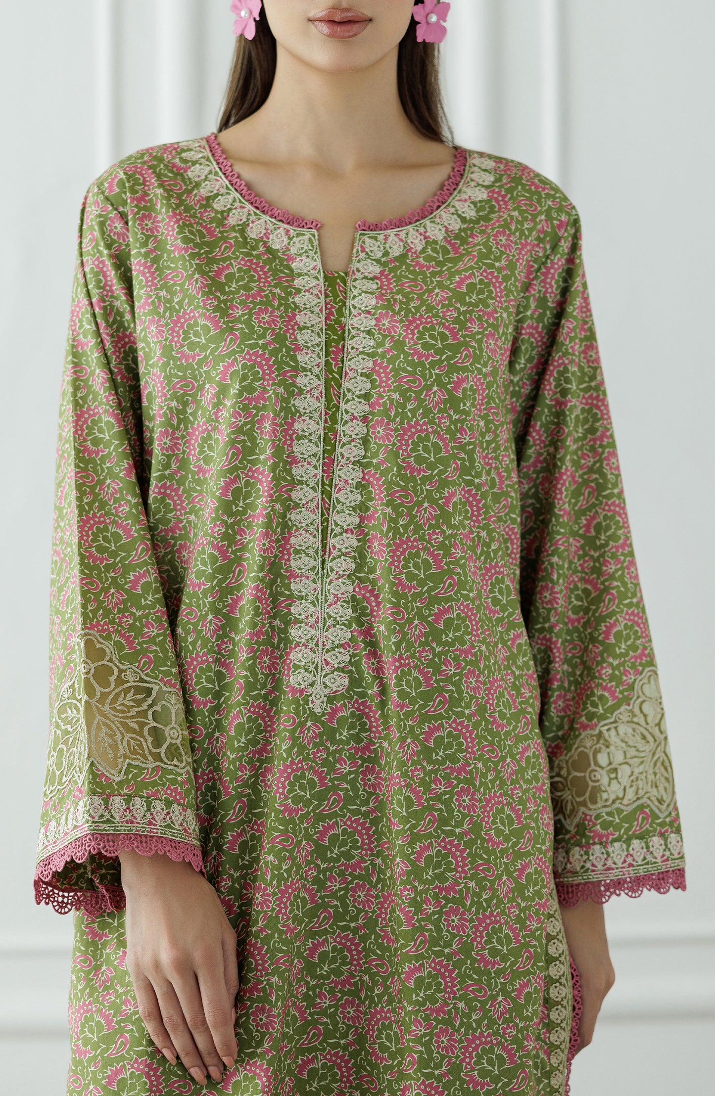 Stitched | 2 Piece | Embroidered | Cambric Shirt | WRCC25S-2045/S GREEN