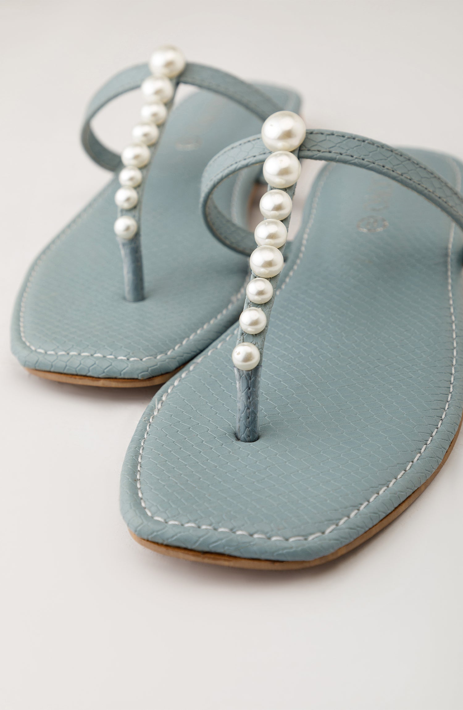 WAFF23W-1007 SKY BLUE MIX  FOOTWEAR FLAT SANDALS