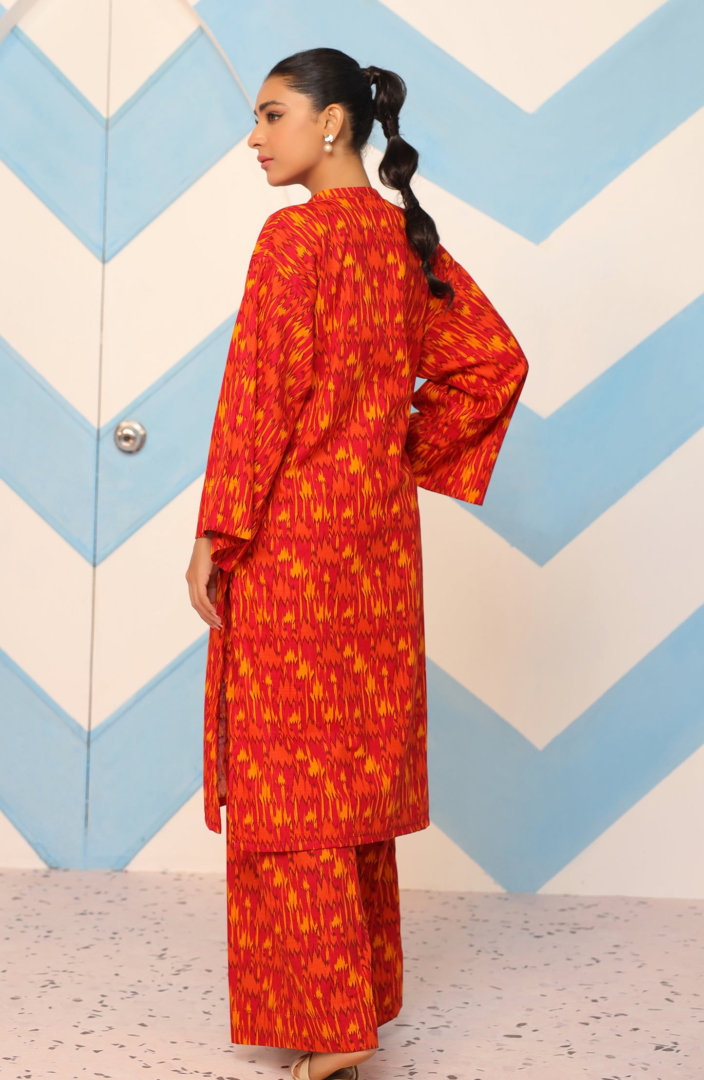 WRCK23W-2034 COTTON TEXTURED Women READY TO WEAR SHIRT PANTS