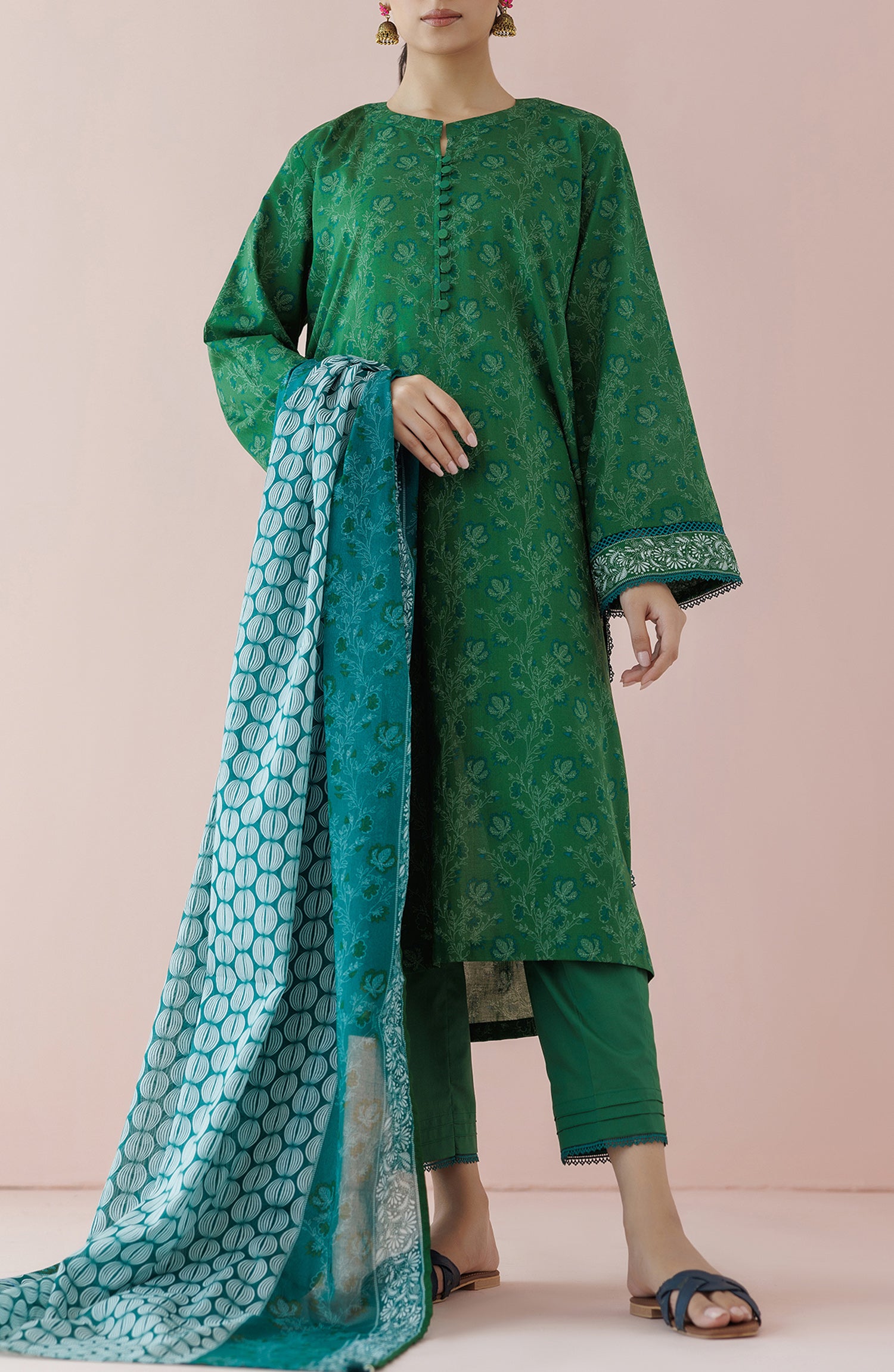 OTL-24-195/U GREEN LAWN Women UNSTITCHED SHIRT DUPATTA PANTS