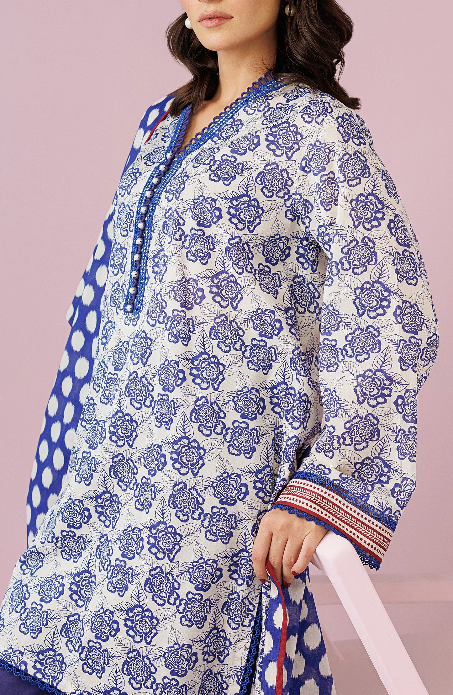 OTL-24-127/U BEIGE LAWN Women UNSTITCHED SHIRT DUPATTA PANTS