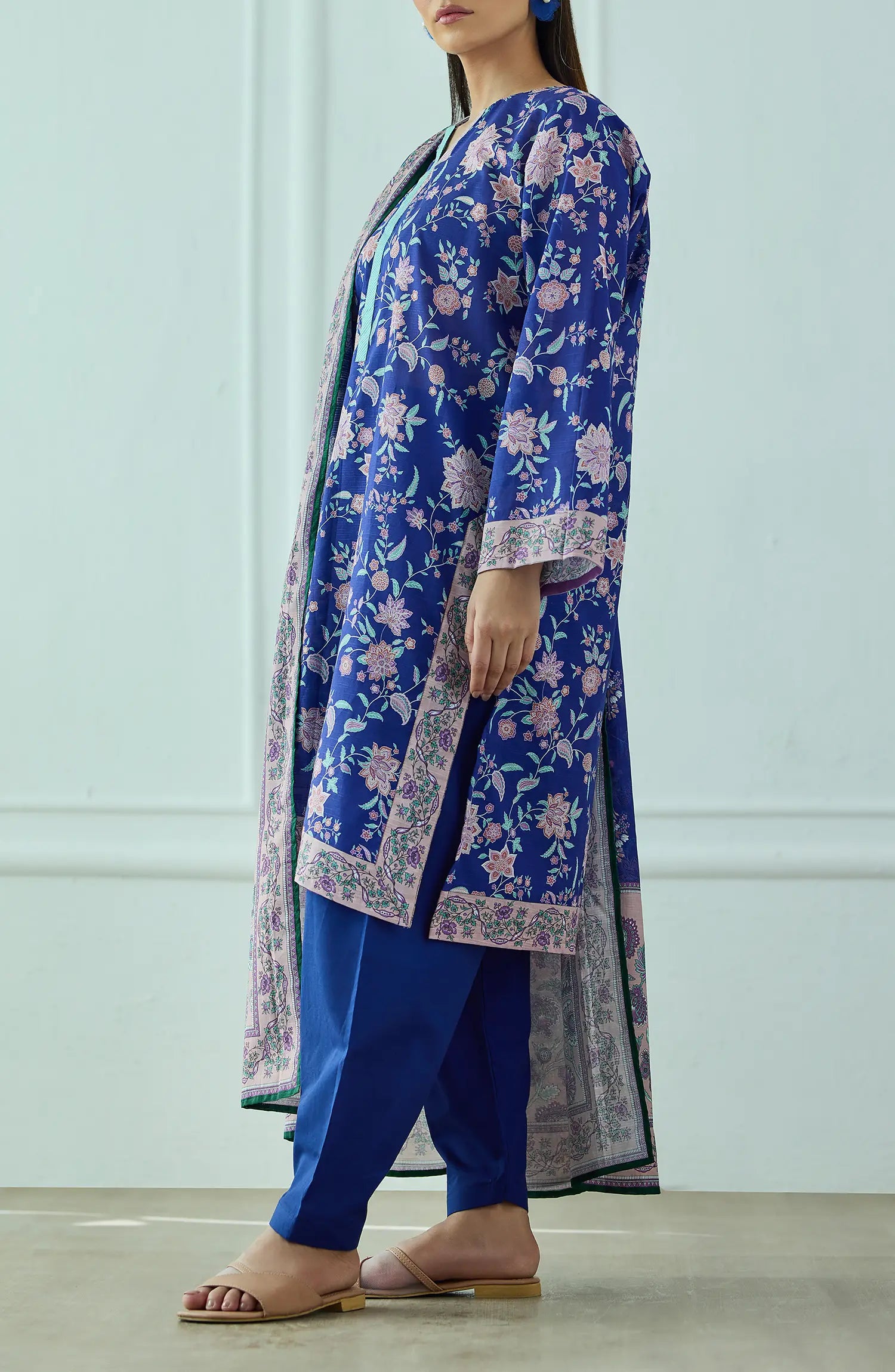 Unstitched | 3 Piece | Printed | Texture Lawn Shirt | OTL-25-467/U BLUE