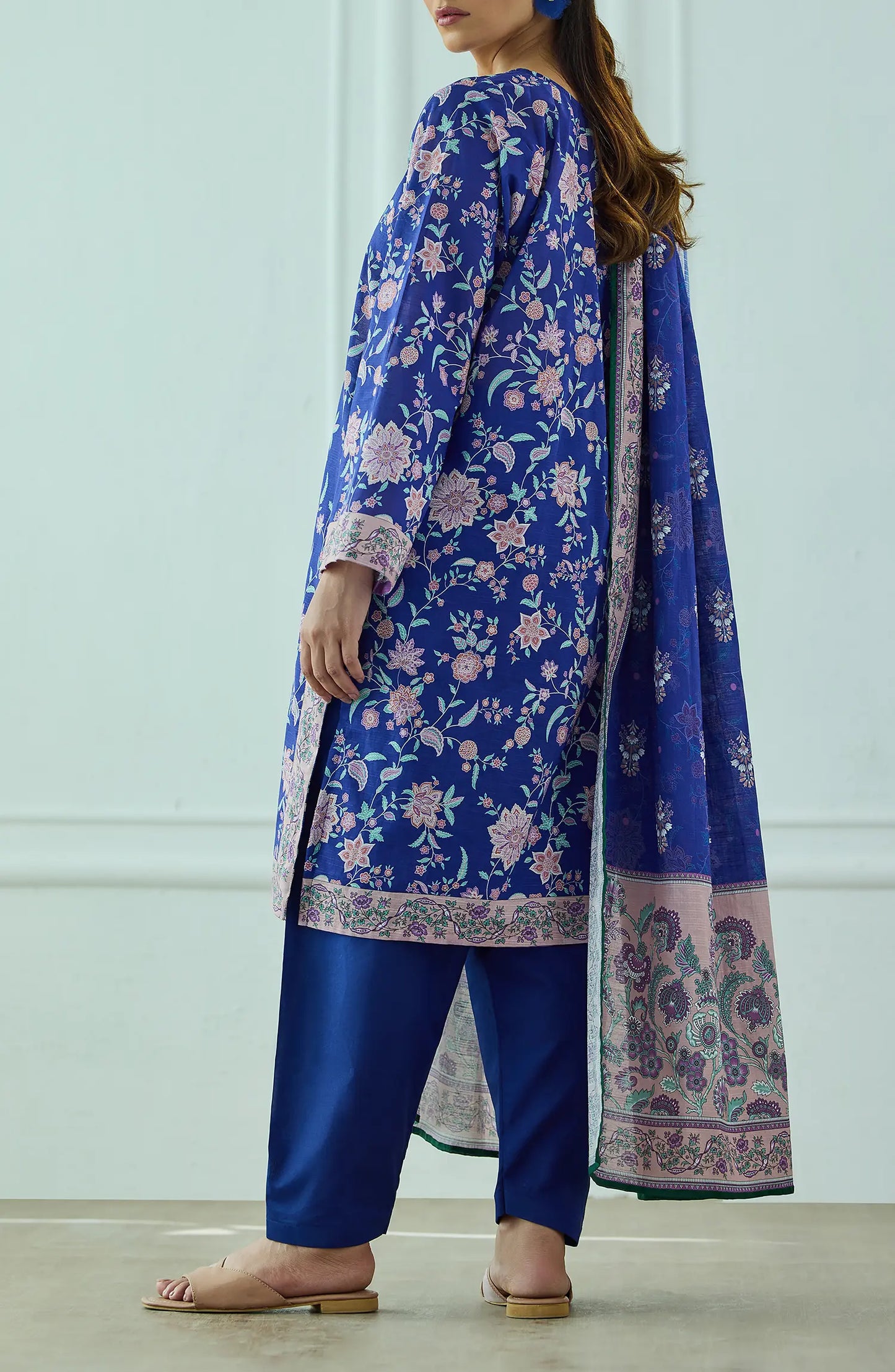 Unstitched | 3 Piece | Printed | Texture Lawn Shirt | OTL-25-467/U BLUE