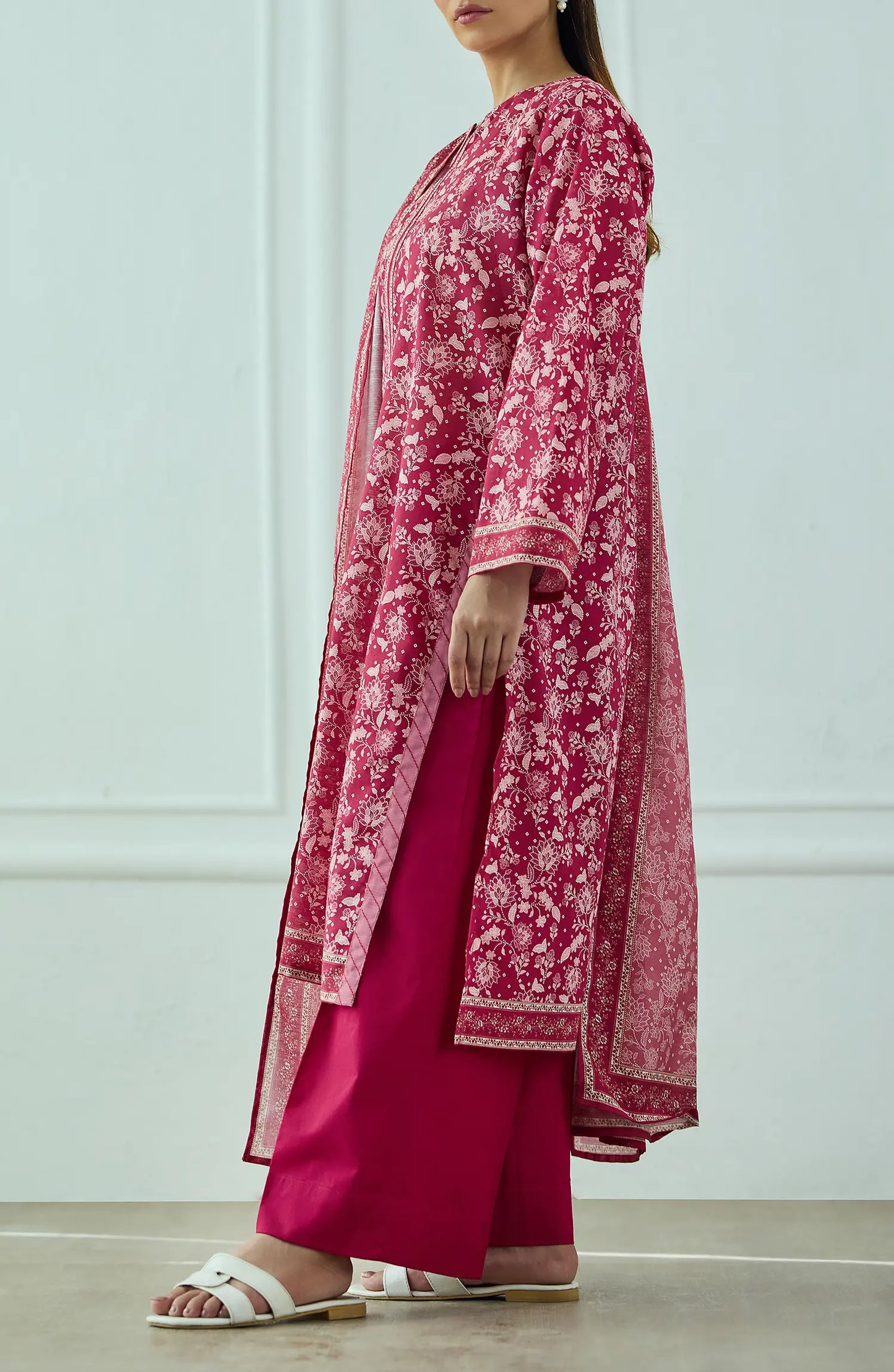 Unstitched | 3 Piece | Printed | Texture Lawn Shirt | OTL-25-464/U MAGENTA