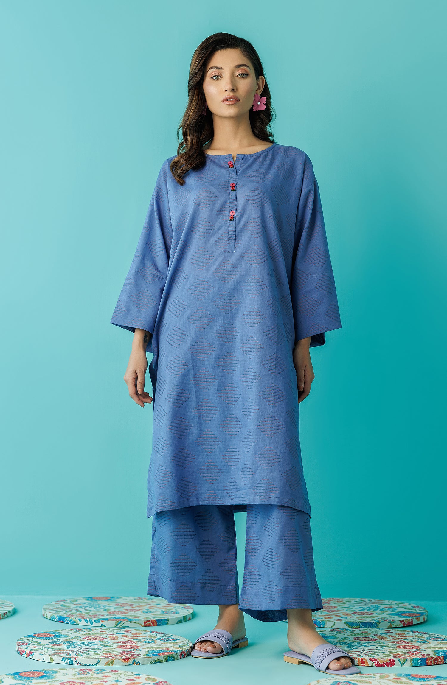 Stitched 2 Piece Plain Jacquard Shirt and Jacquard Pant (WRCJ24S-2051)