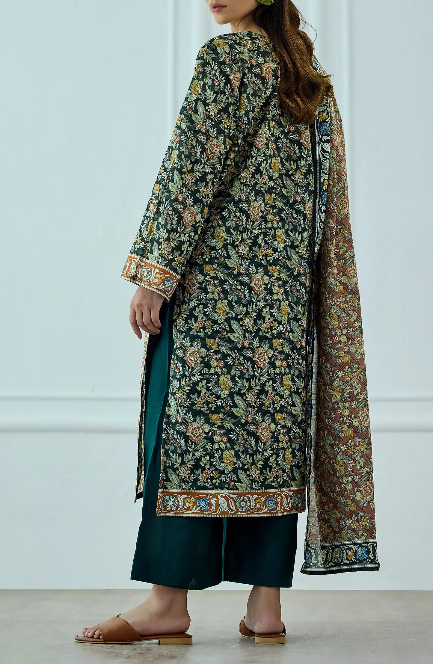 Unstitched | 3 Piece | Printed | Texture Lawn Shirt | OTL-25-465/U BLACK