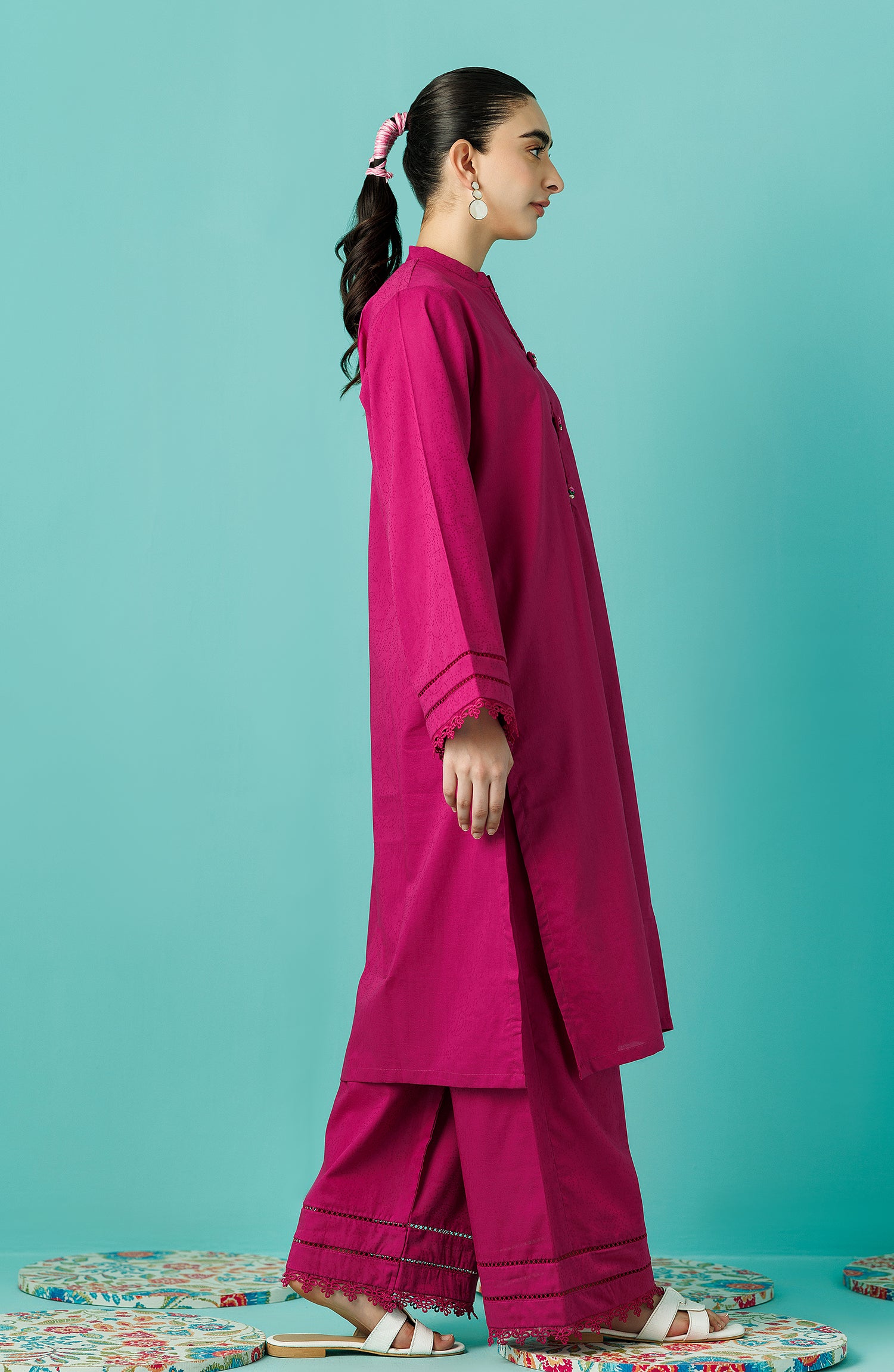 Stitched 2 Piece Plain Jacquard Shirt and Jacquard Pant (WRCJ24S-2007)