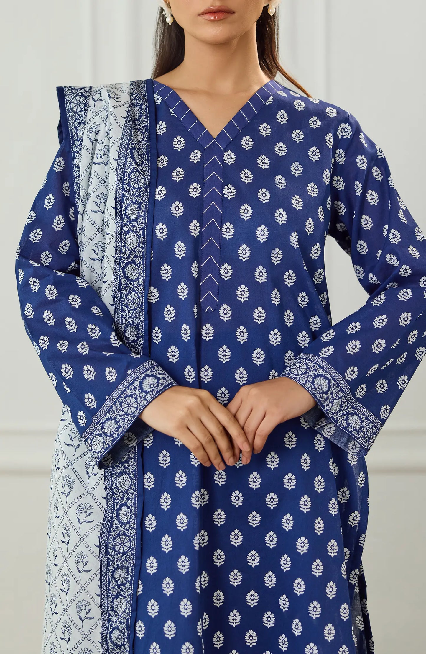 Unstitched | 3 Piece | Printed | Lawn Shirt | OTL-25-483/U BLUE