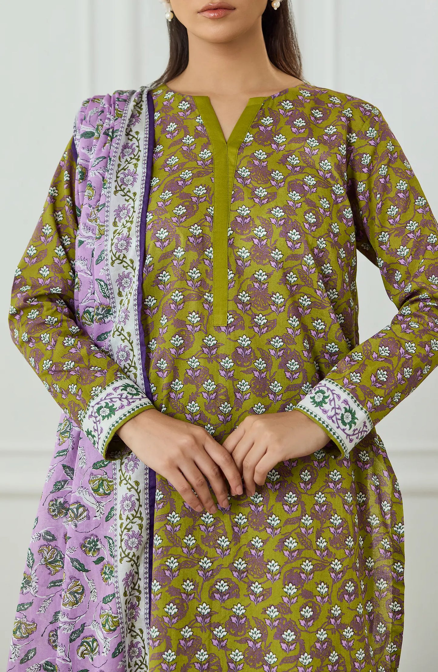 Unstitched | 3 Piece | Printed | Lawn Shirt | OTL-25-507/U GREEN