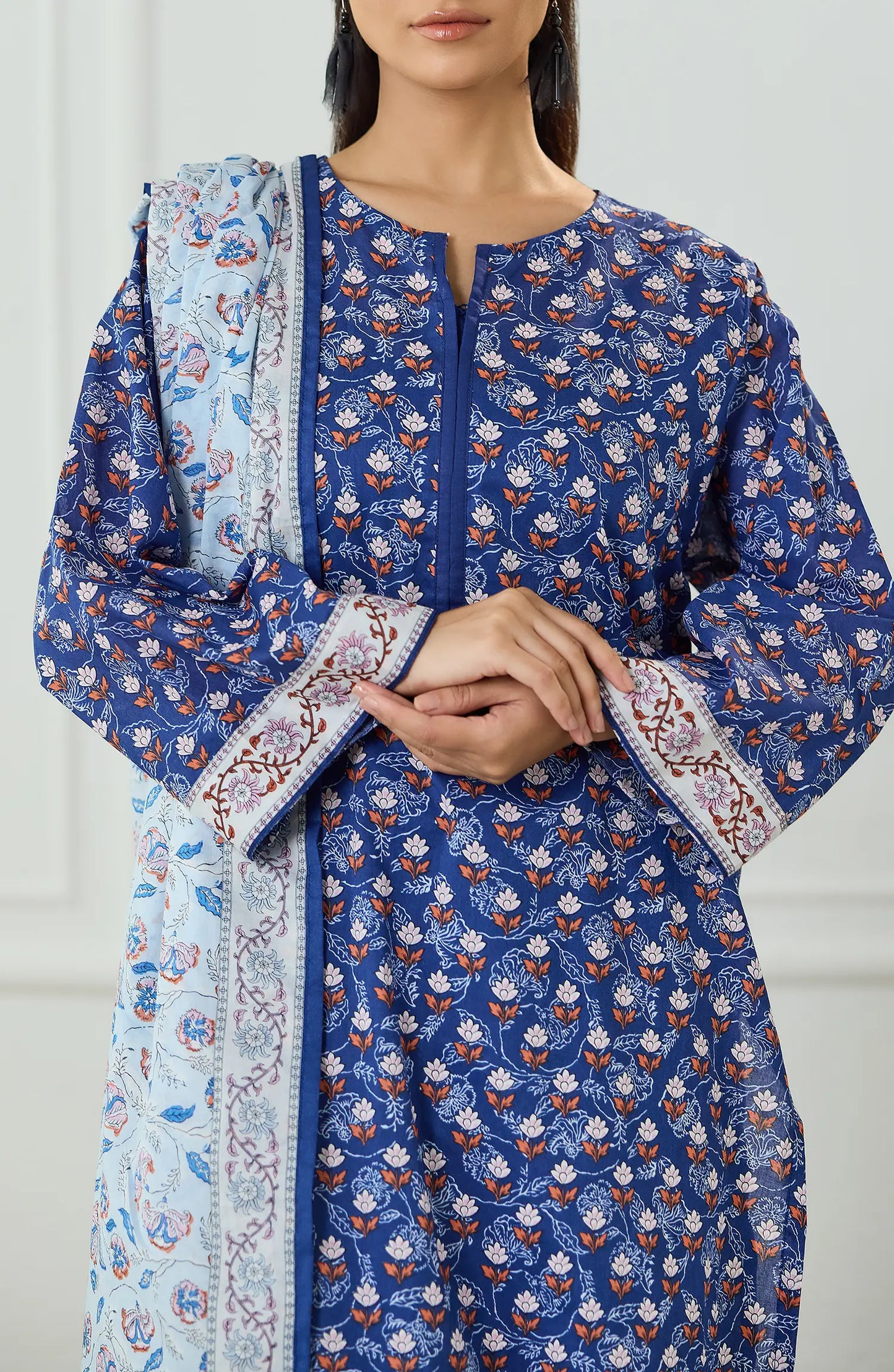 Unstitched | 3 Piece | Printed | Lawn Shirt | OTL-25-506/U BLUE