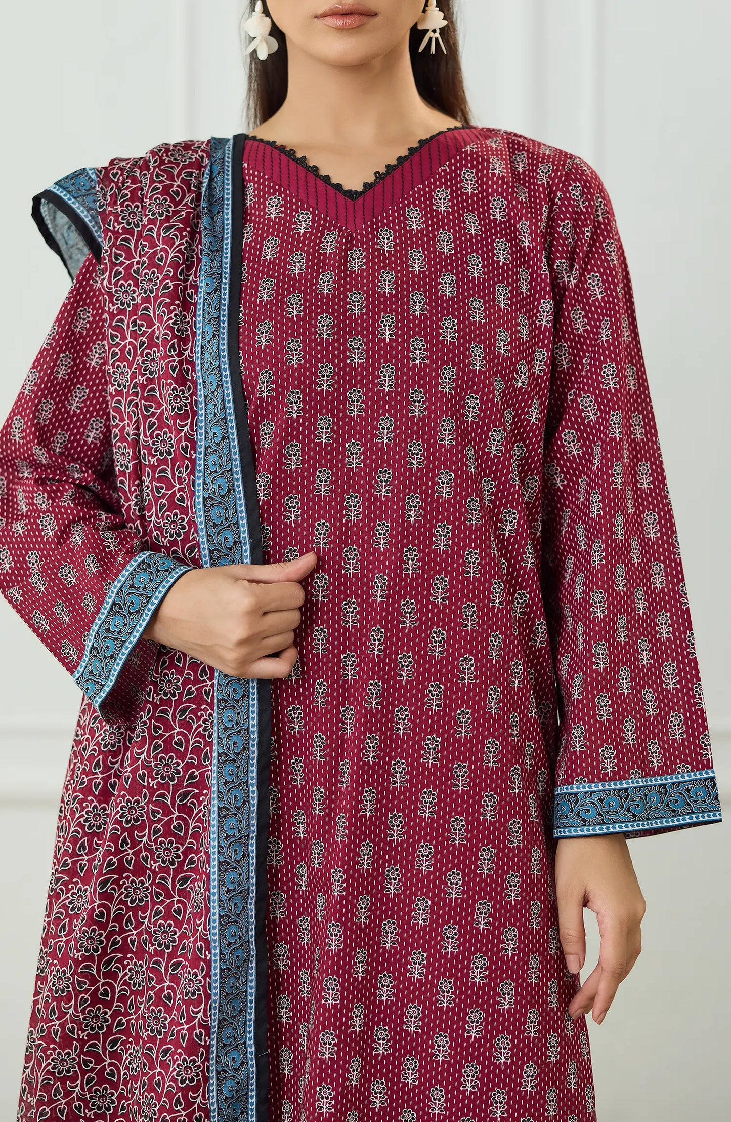 Unstitched | 3 Piece | Printed | Lawn Shirt | OTL-25-496/U RED