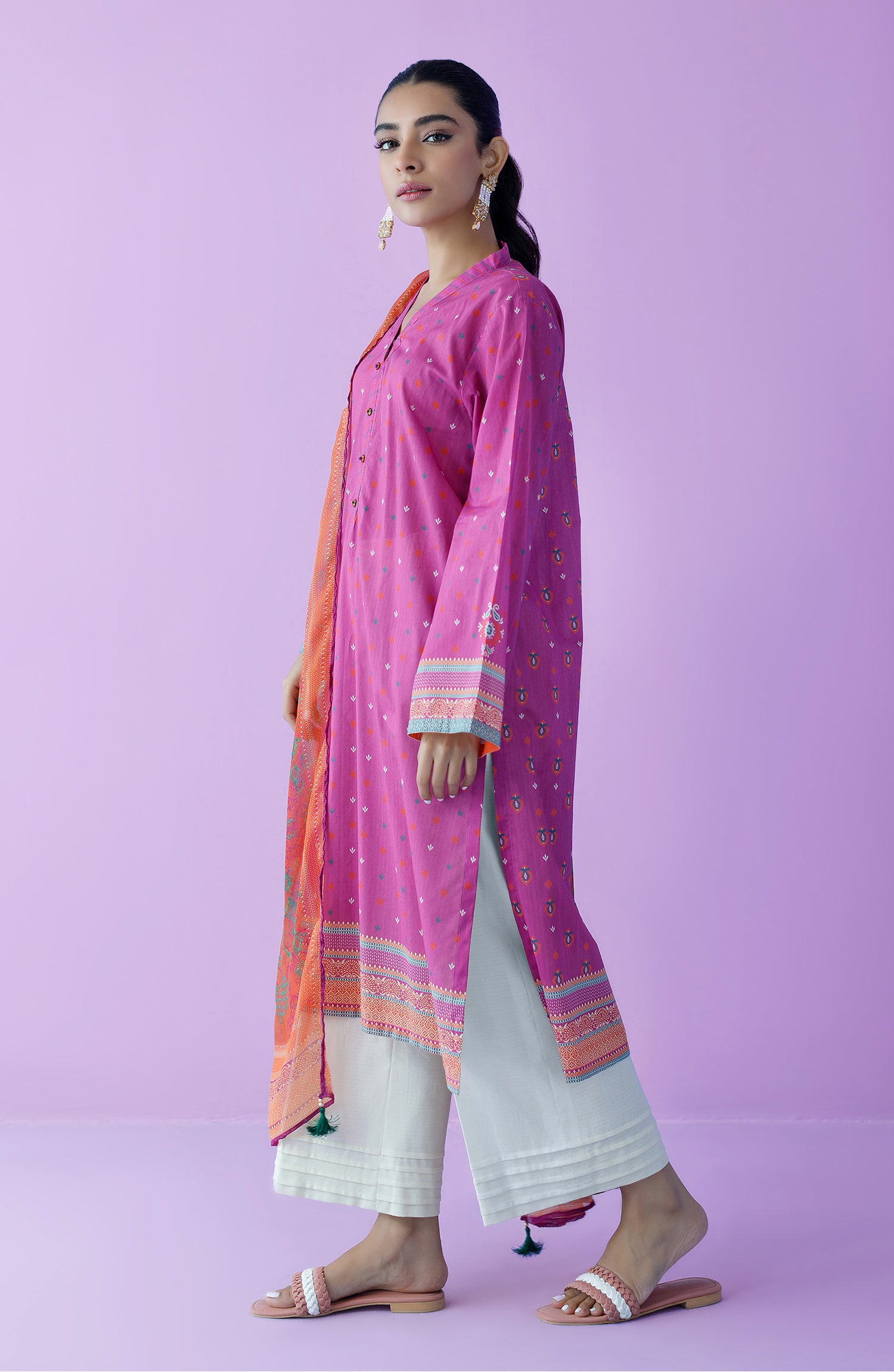 NRDS-23-070/U PINK LAWN  UNSTITCHED SHIRT DUPATTA