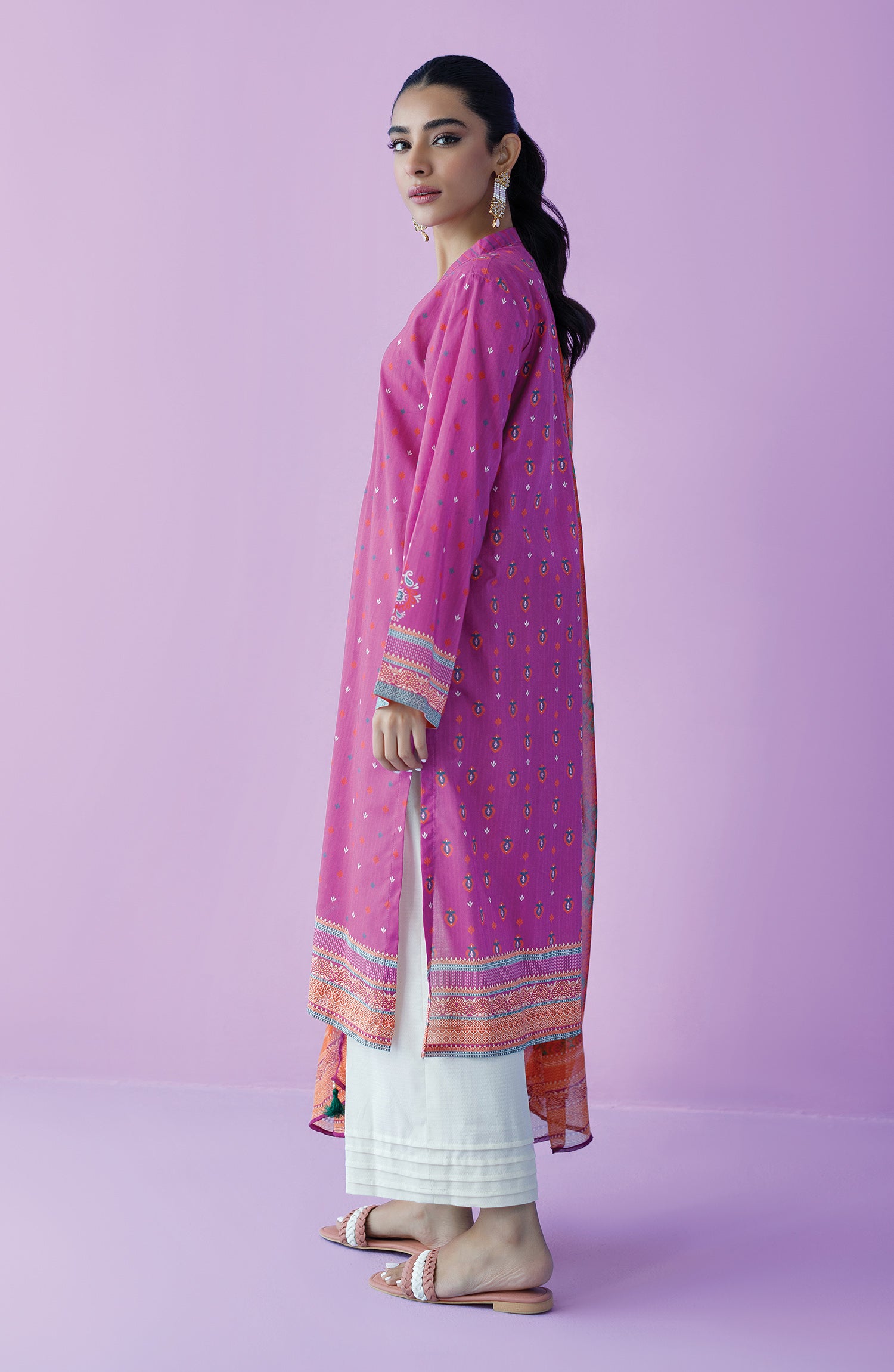 NRDS-23-070/U PINK LAWN  UNSTITCHED SHIRT DUPATTA