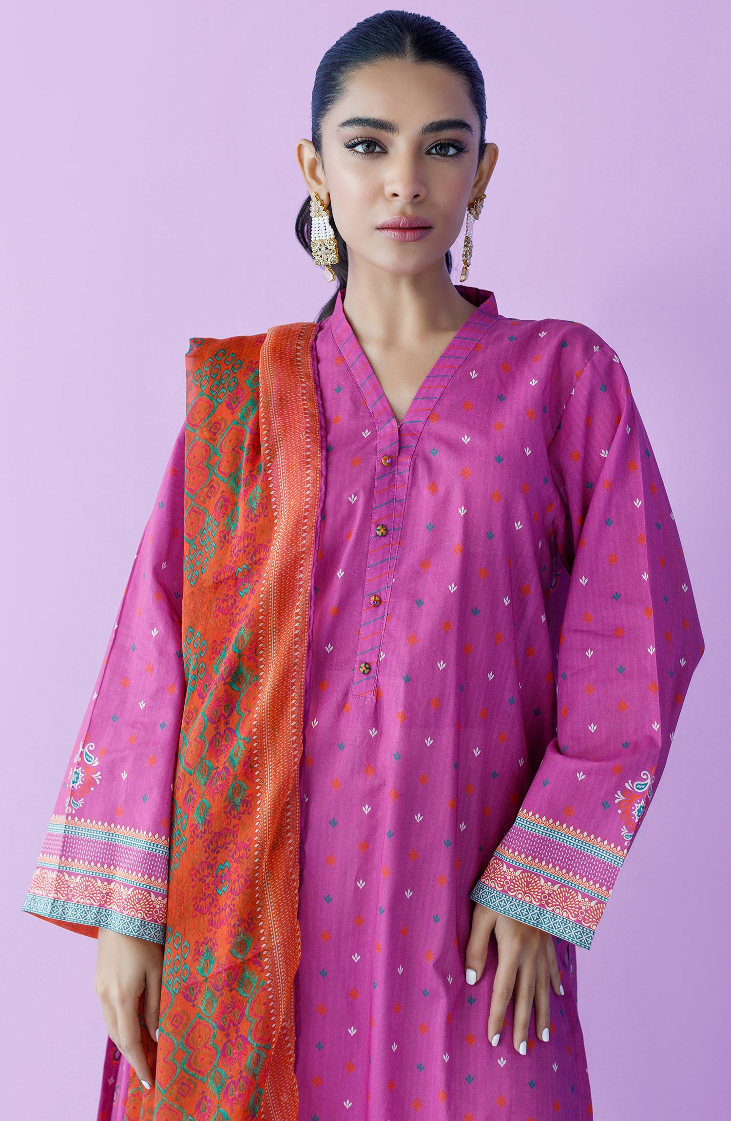 NRDS-23-070/U PINK LAWN  UNSTITCHED SHIRT DUPATTA