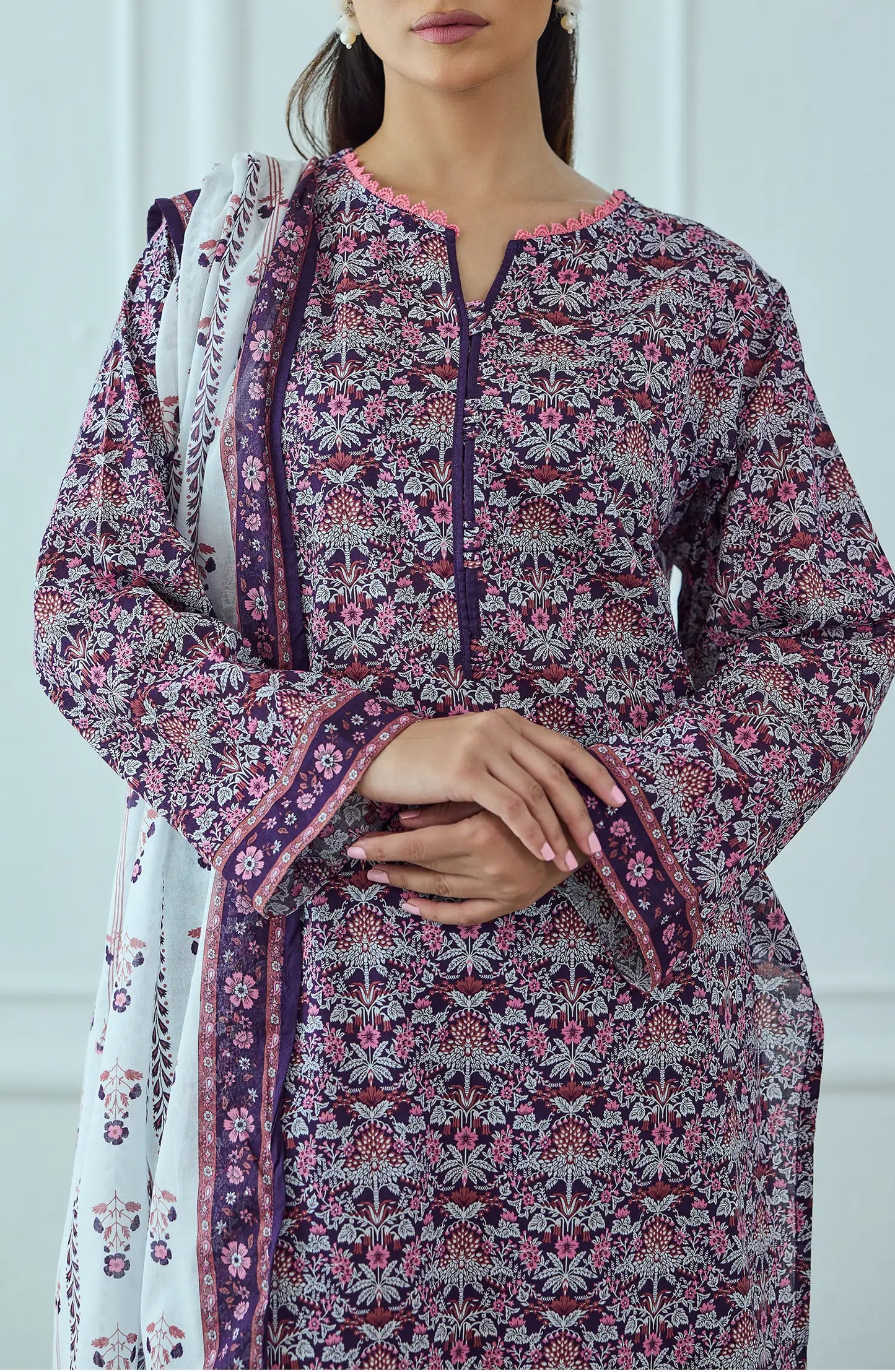 Unstitched | 3 Piece | Printed | Lawn Shirt | OTL-25-502/U PURPLE