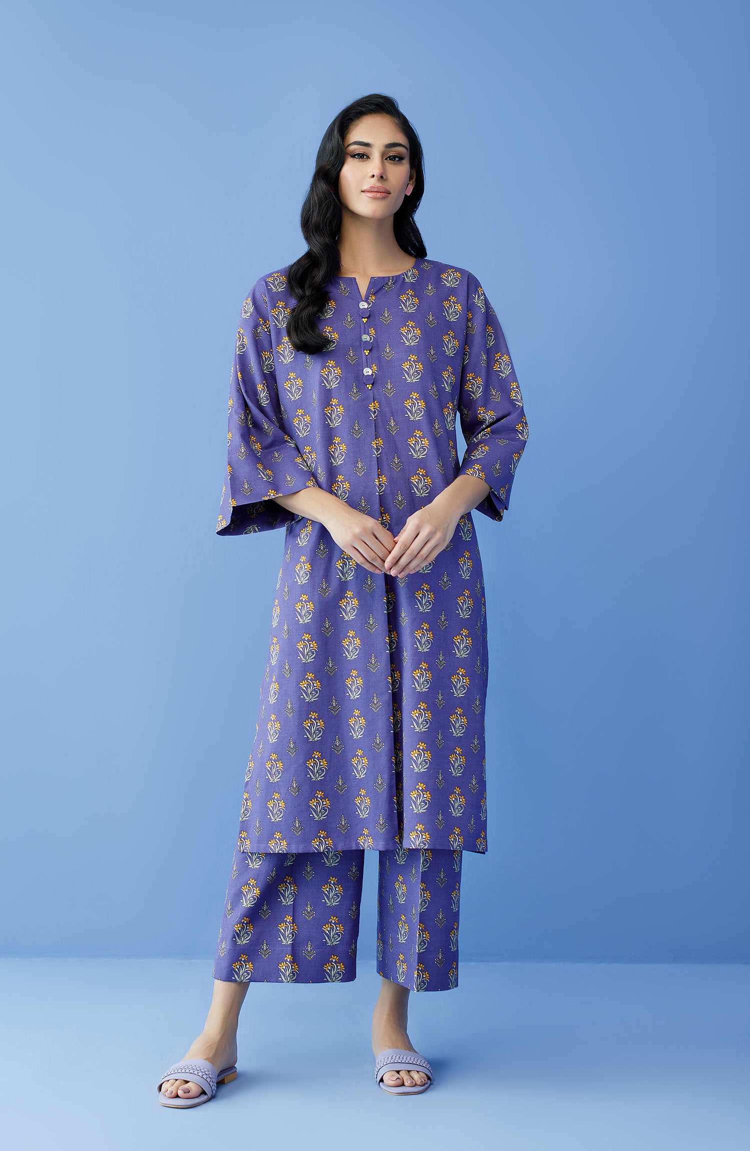 NRDS-23-180/S PURPLE KHADDAR Women READY TO WEAR SHIRT PANTS