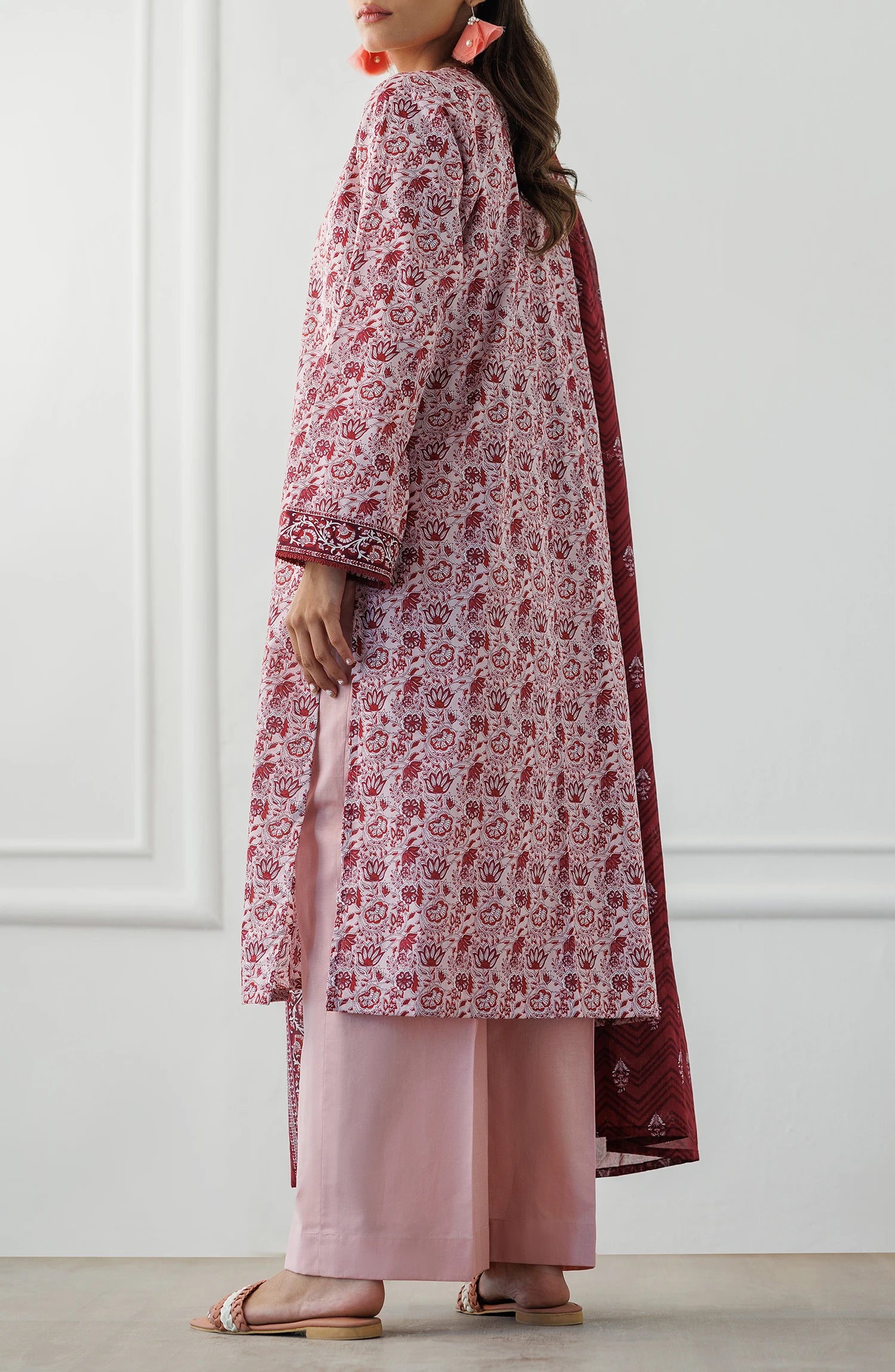 Stitched | 3 Piece | Printed | Lawn Shirt | OTL-25-071/S PINK