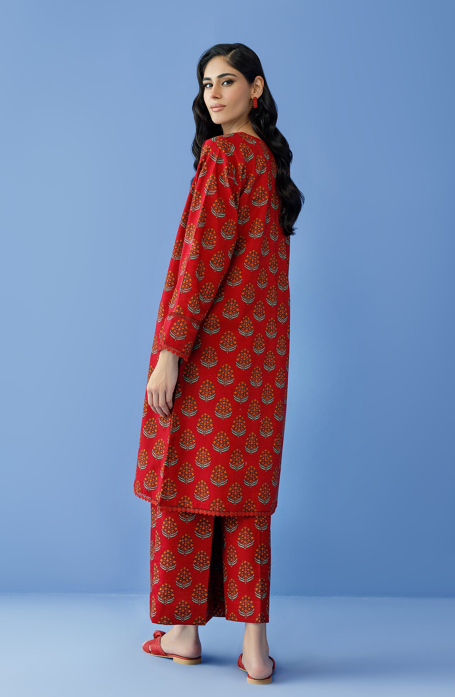 NRDS-23-177/U RED KHADDAR Women UNSTITCHED SHIRT PANTS