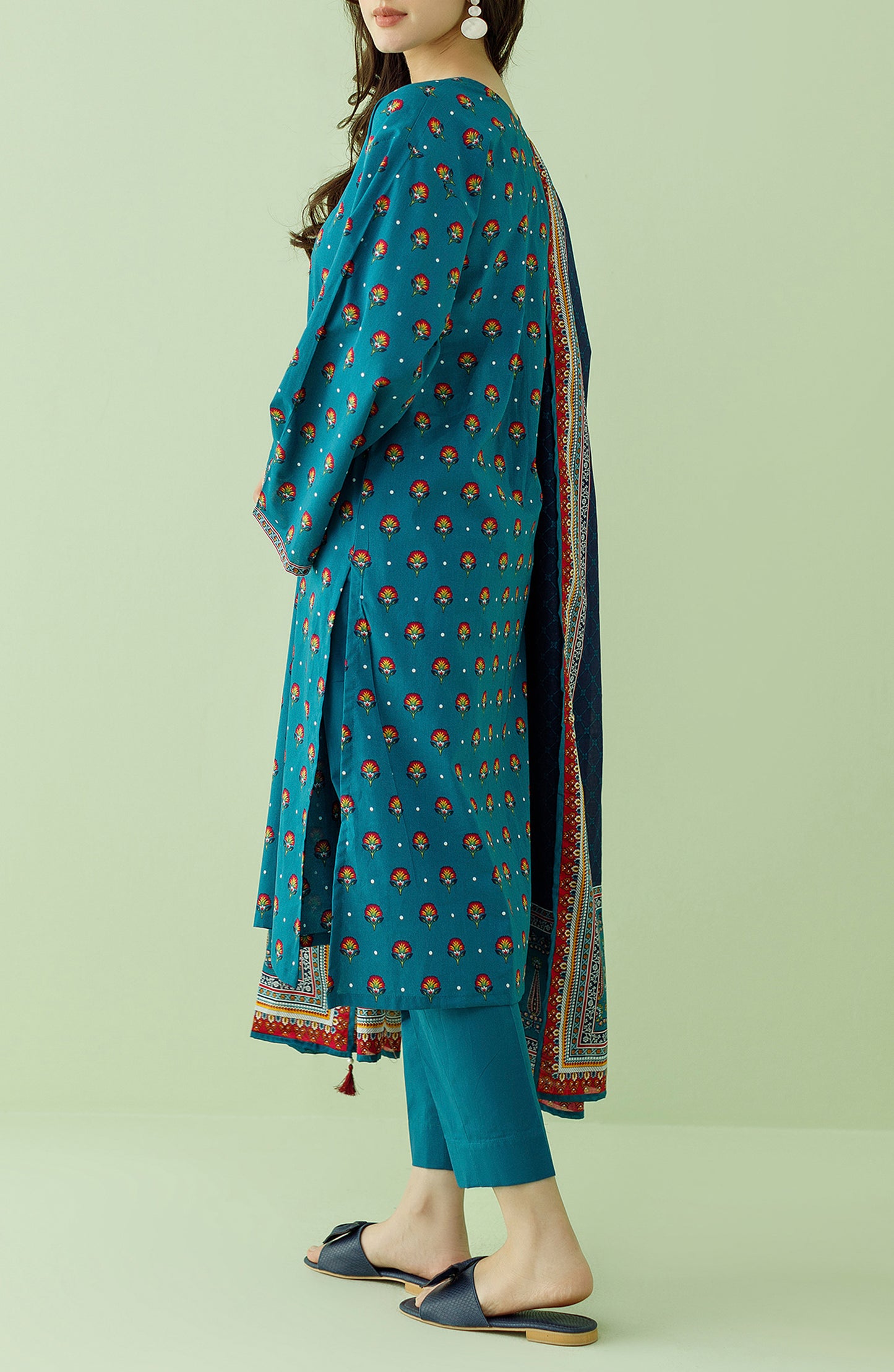 OTL-23-361/U TEAL LAWN Women UNSTITCHED SHIRT DUPATTA PANTS