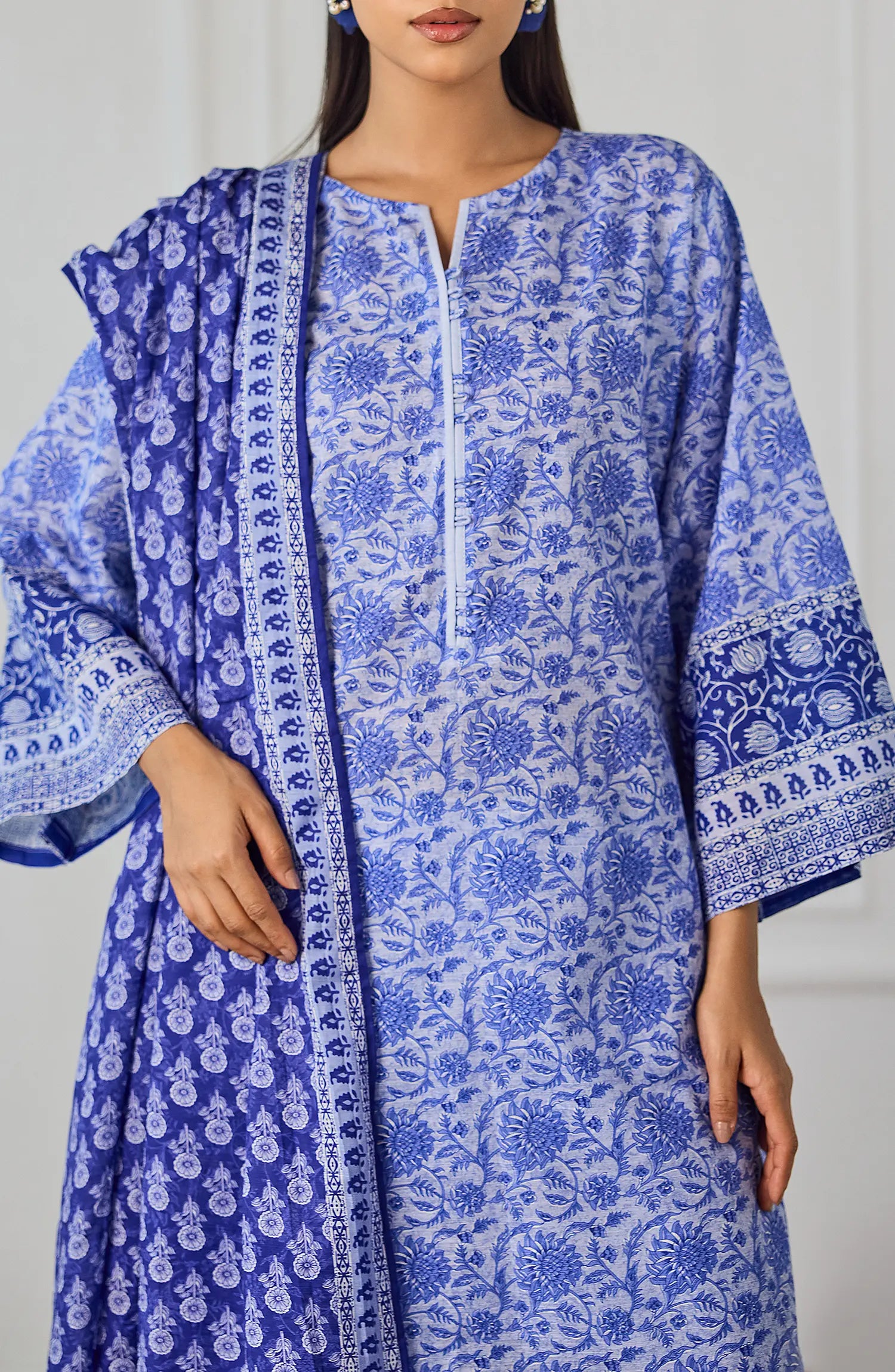 Unstitched | 3 Piece | Printed | Khaddar Shirt | OTL-25-447/U BLUE