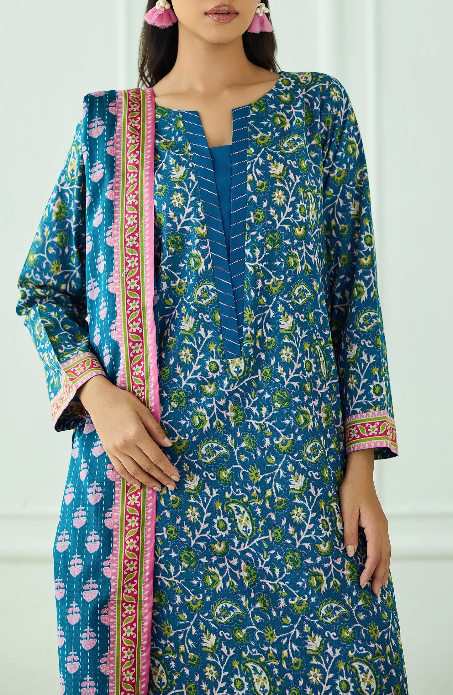 Unstitched | 3 Piece | Printed | Lawn Shirt | OTL-20355/U TEAL