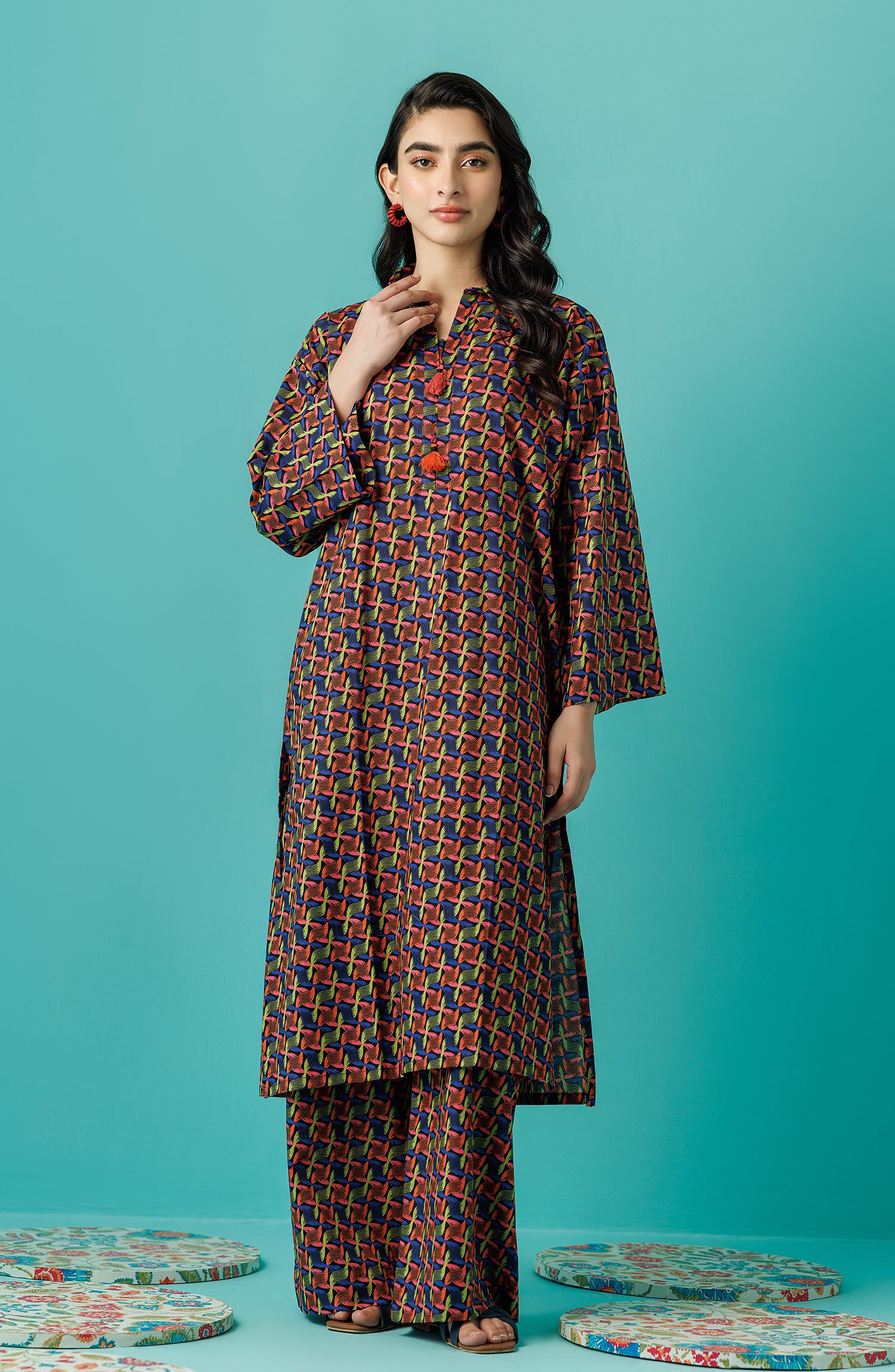 Stitched 2 Piece Printed Lawn Shirt and Lawn Pant (WRCC24S-2004)