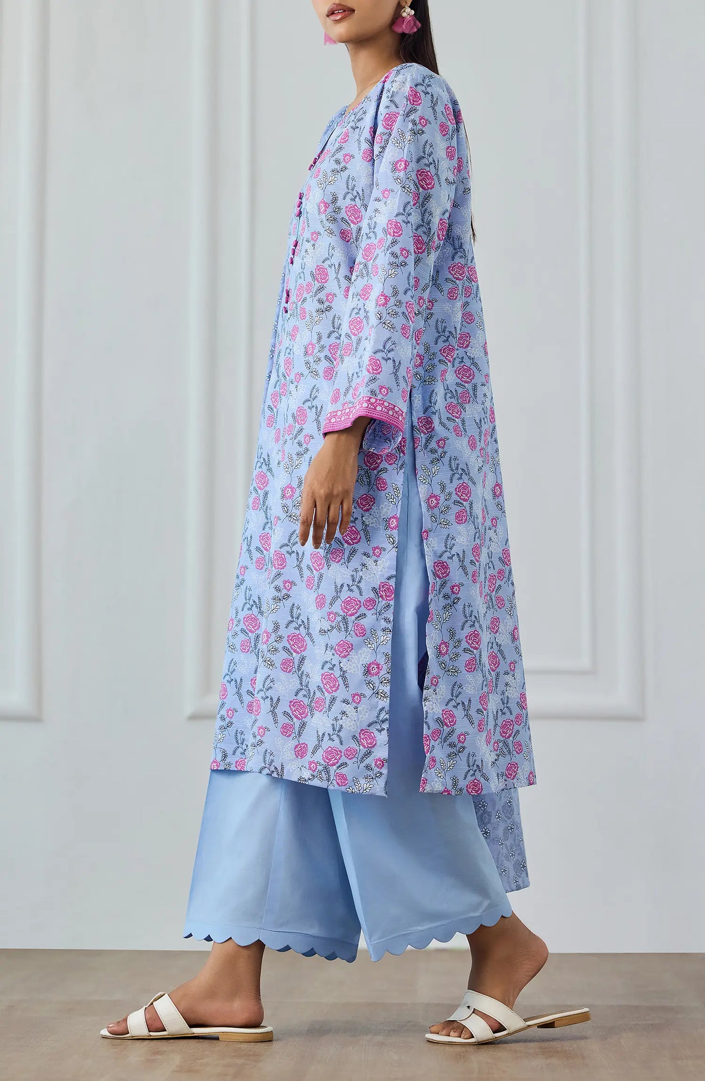 Unstitched | 3 Piece | Printed | Texture Lawn Shirt | OTL-25-552/U SKY BLUE