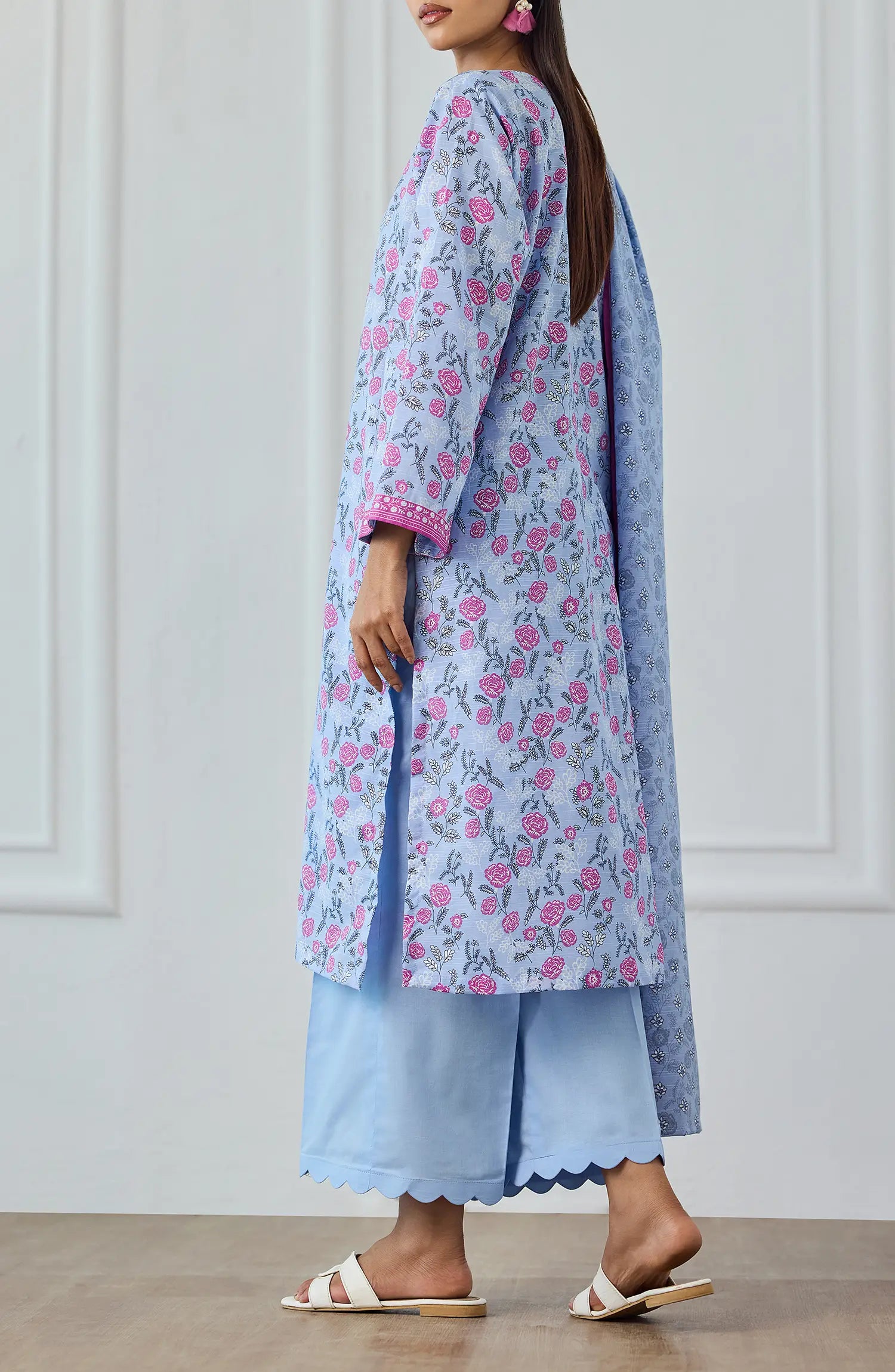Unstitched | 3 Piece | Printed | Texture Lawn Shirt | OTL-25-552/U SKY BLUE
