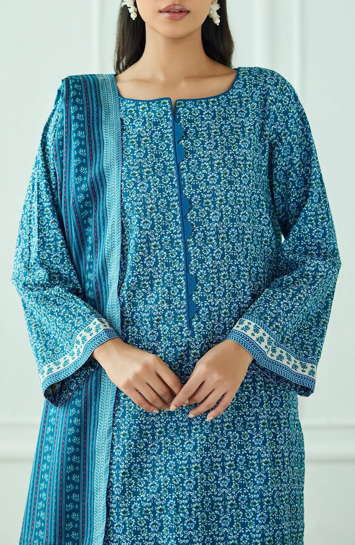 Unstitched | 3 Piece | Printed | Lawn Shirt | OTL-20315/U TEAL