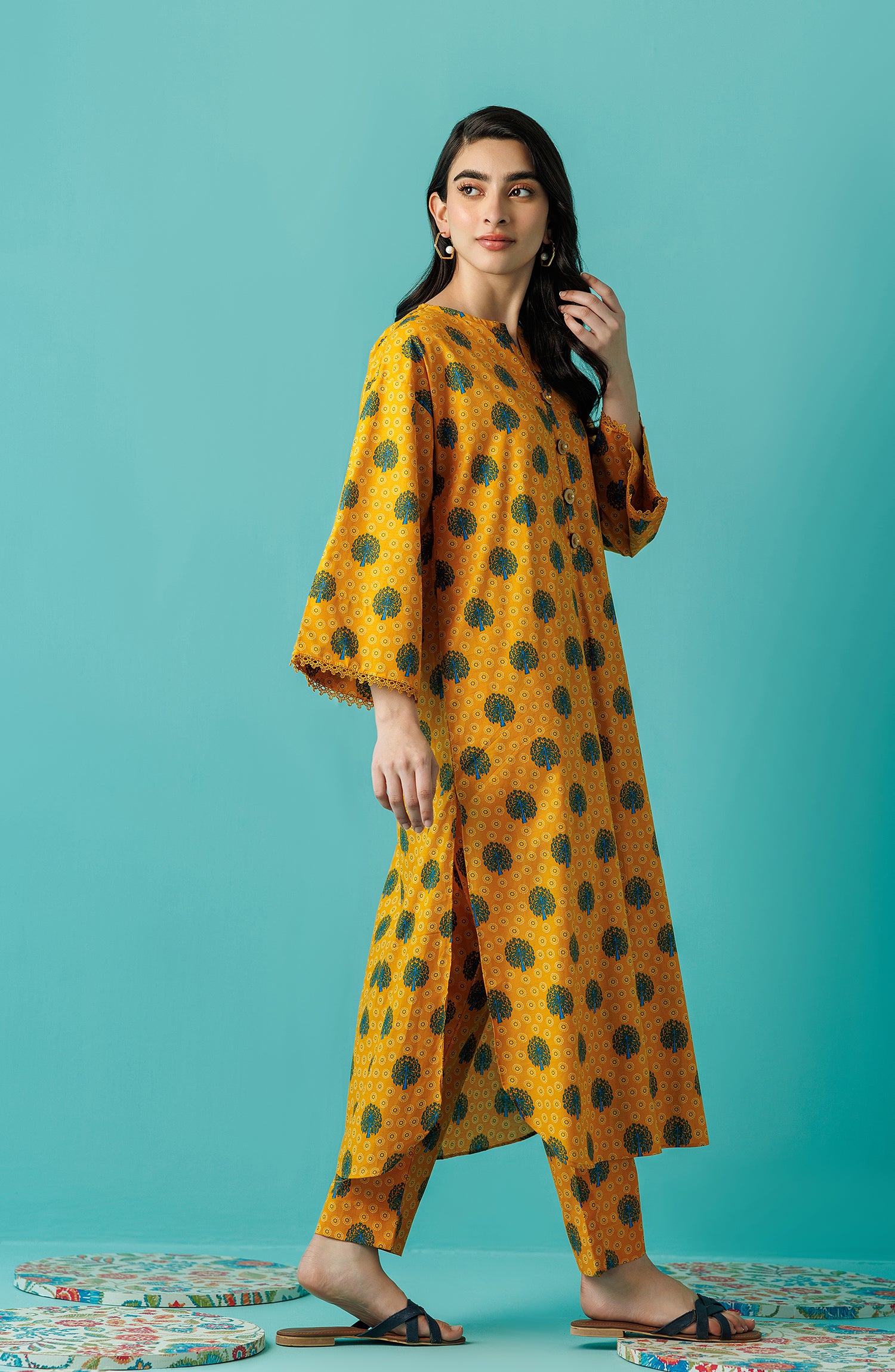 Stitched 2 Piece Printed Lawn Shirt and Lawn Pant (WRCC24S-2005)