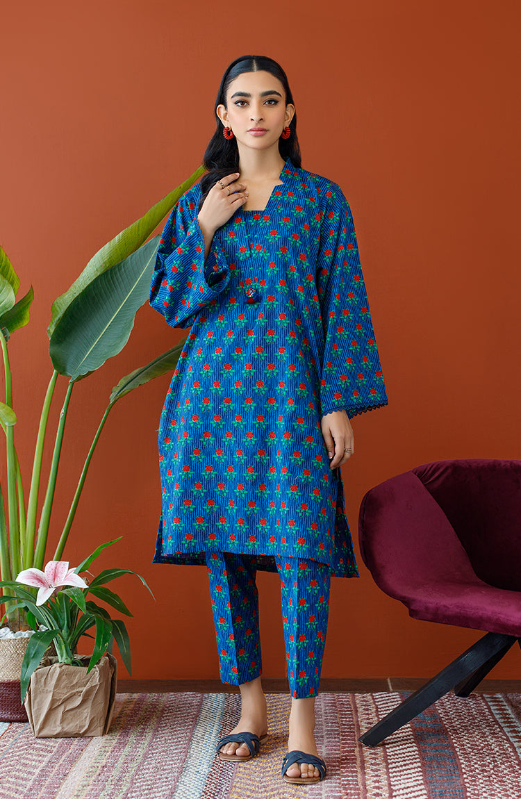 NRDS-23-158/S BLUE KHADDAR Women READY TO WEAR SHIRT PANTS