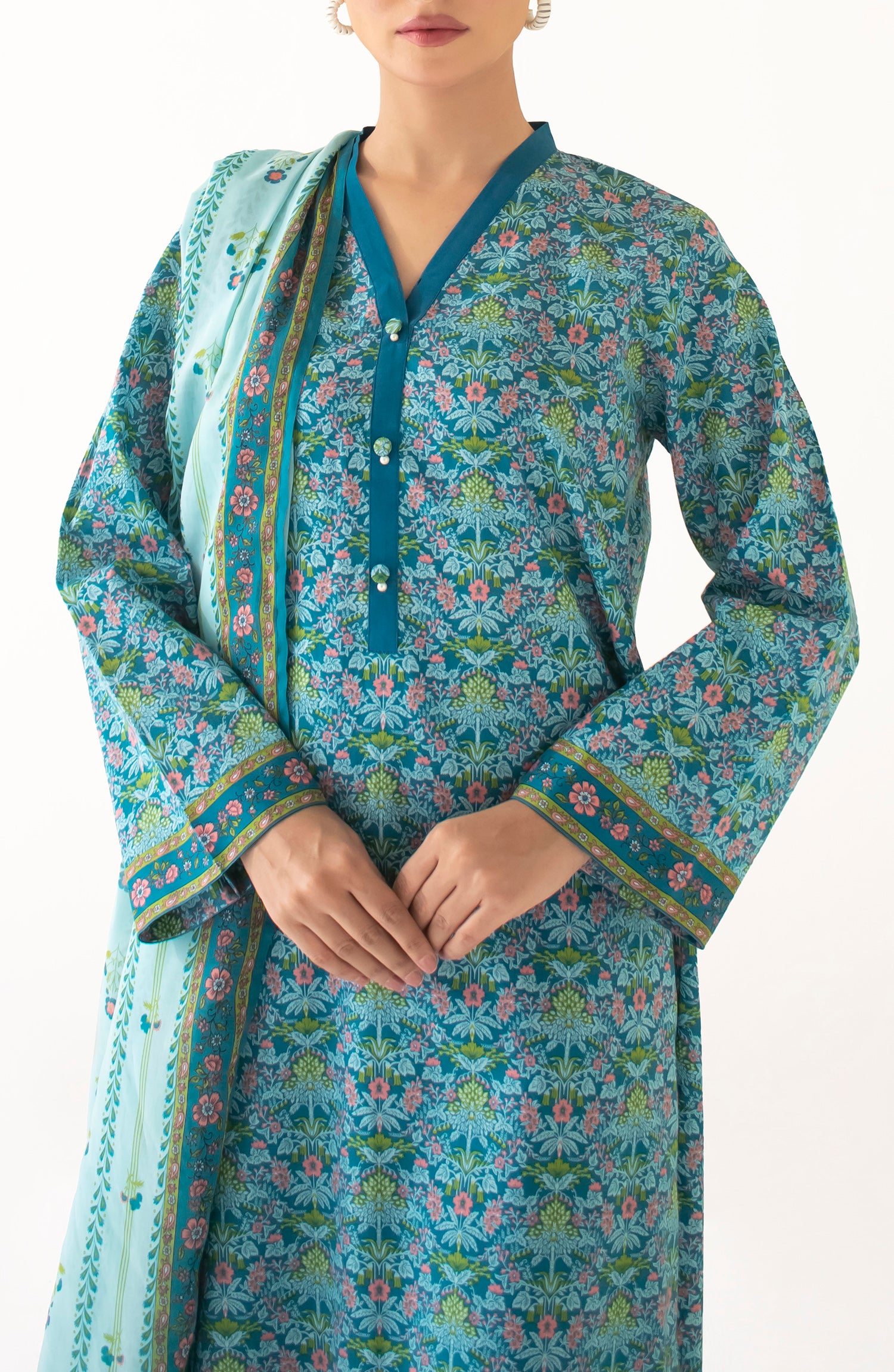 Stitched Printed Shirt Dupatta & Pant - 3 Piece - OTL-24-216