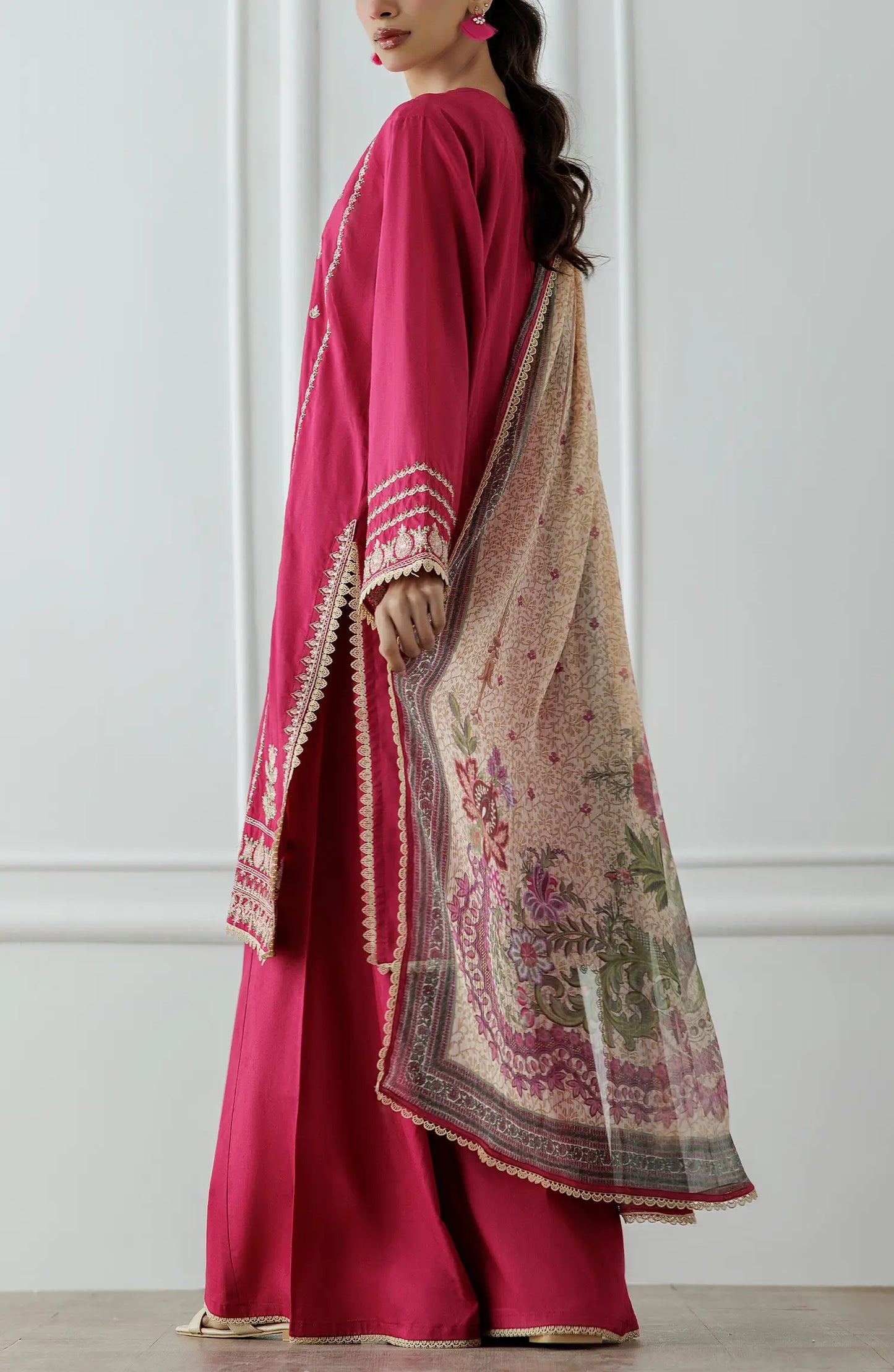 UNSTITCHED Luxury Festive Formal Shirt Dupatta & Pant - 3 Piece - OTL-24-263