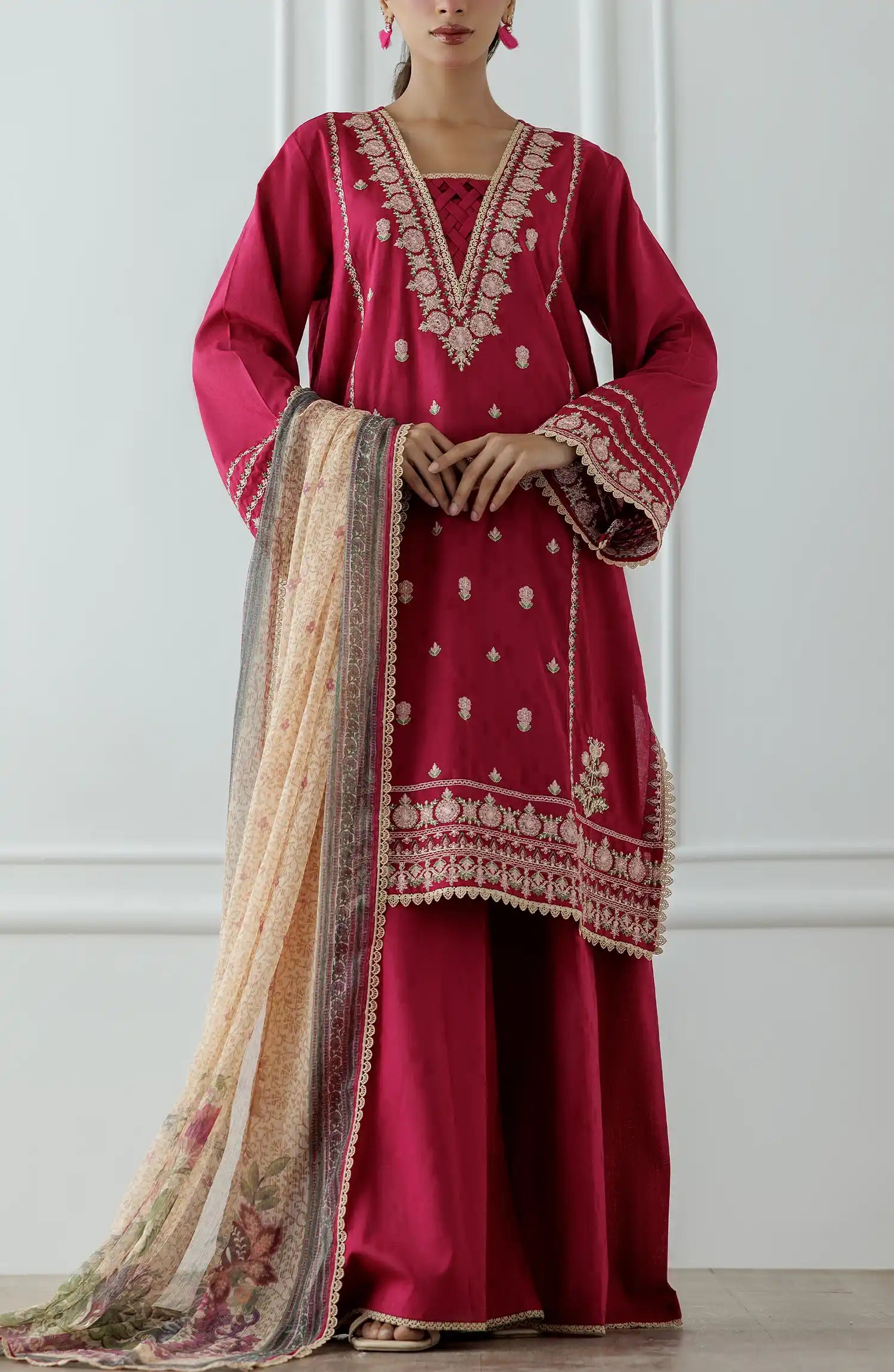 UNSTITCHED Luxury Festive Formal Shirt Dupatta & Pant - 3 Piece - OTL-24-263