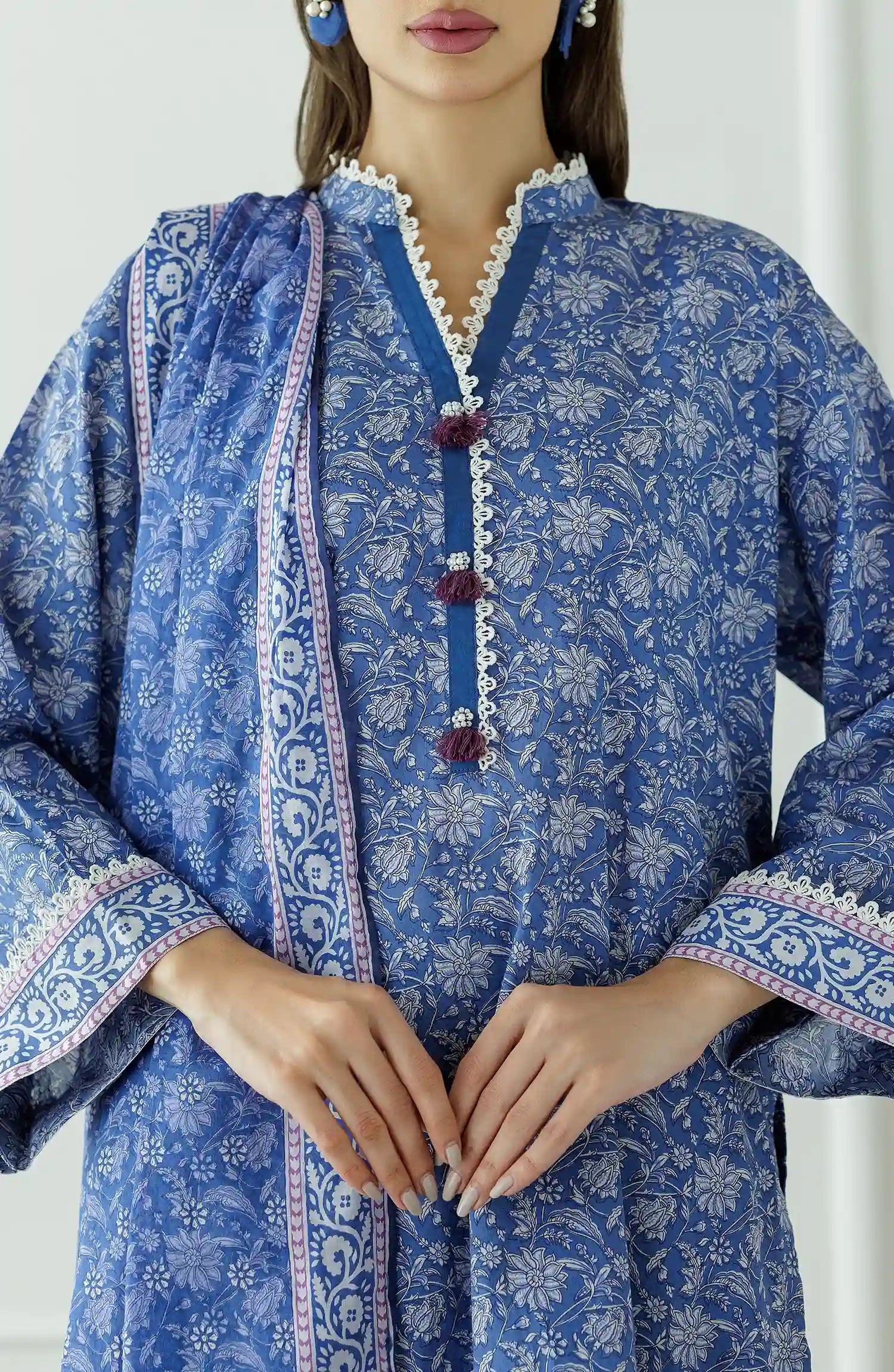 Stitched Printed Lawn Shirt Dupatta & Pant - 3 Piece - OTL-25-006S2