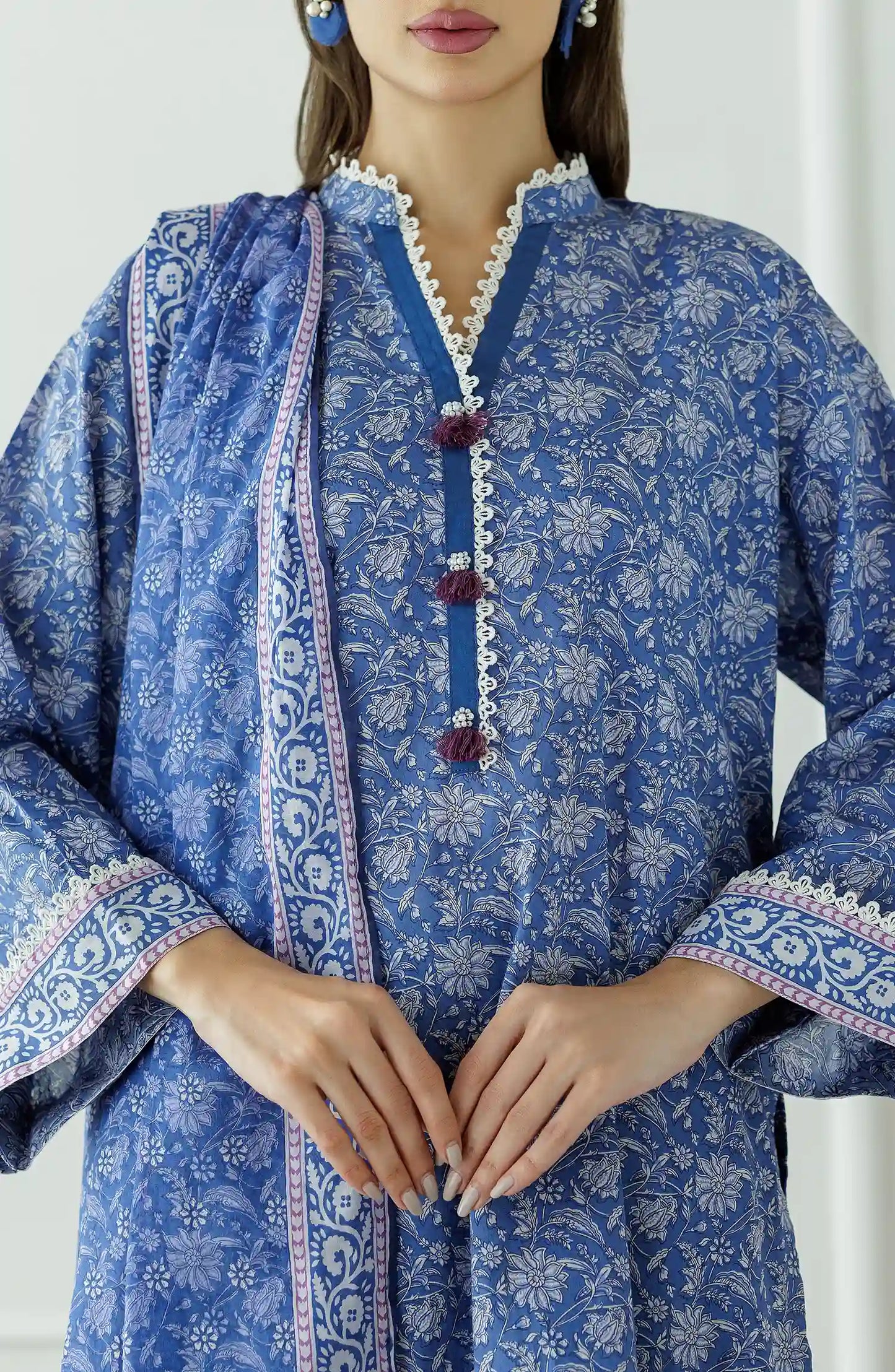 Stitched Printed Lawn Shirt Dupatta & Pant - 3 Piece - OTL-25-006S2