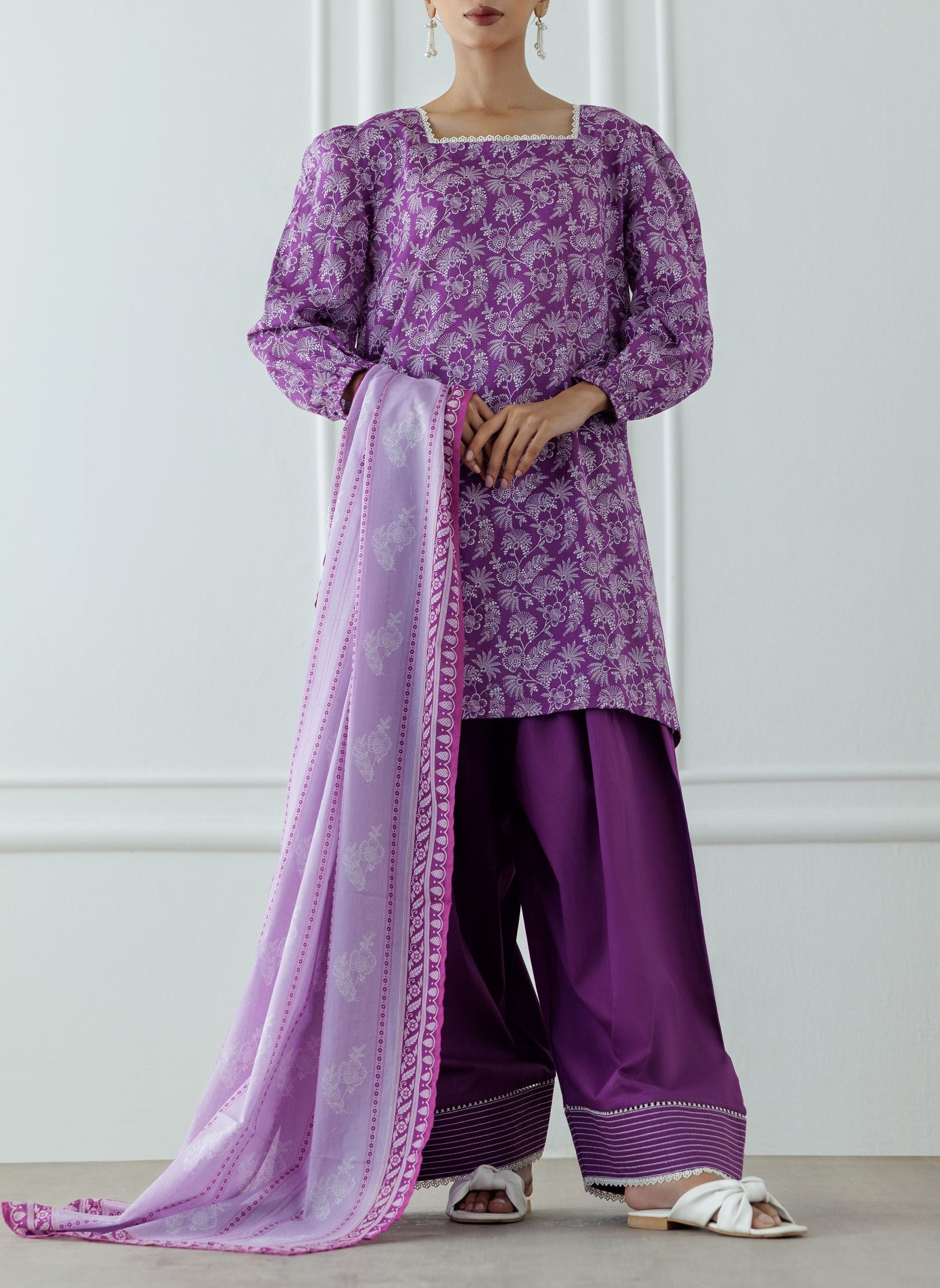 Stitched Printed Shirt Dupatta & Pant - 3 Piece - OTL-25-007-s2