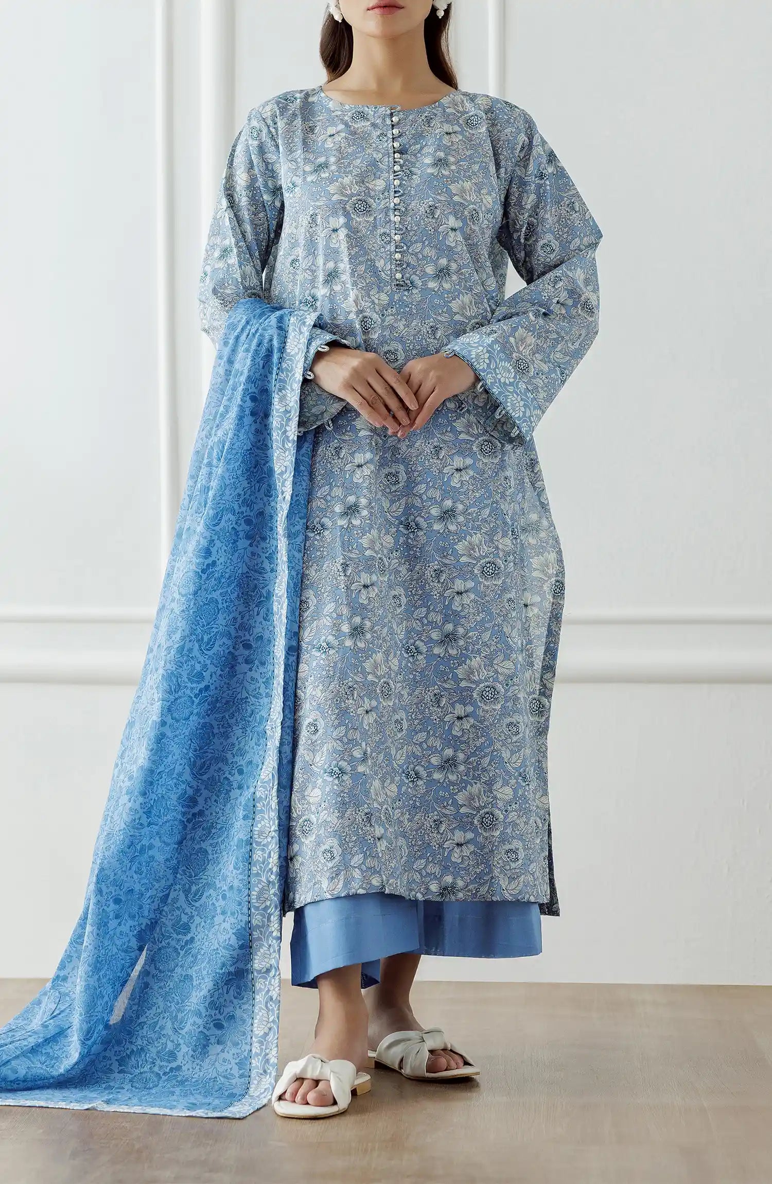 Stitched Printed Shirt Dupatta & Pant - 3 Piece - OTL-25-014