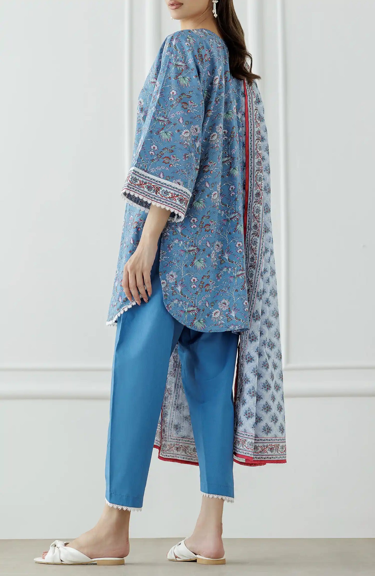 UNSTITCHED Printed Lawn Shirt Dupatta & Pant - 3 Piece Suits - OTL-25-042