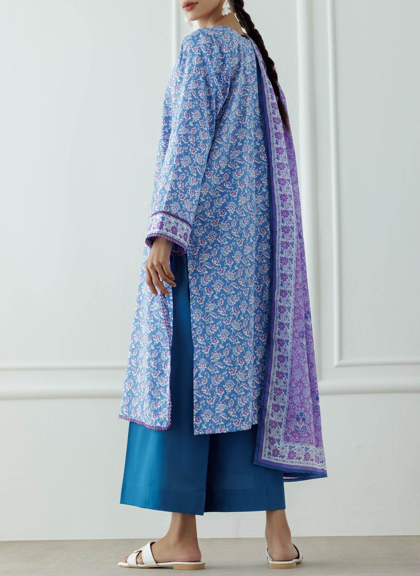 UNSTITCHED Printed Lawn Shirt Dupatta & Pant - 3 Piece - OTL-25-043