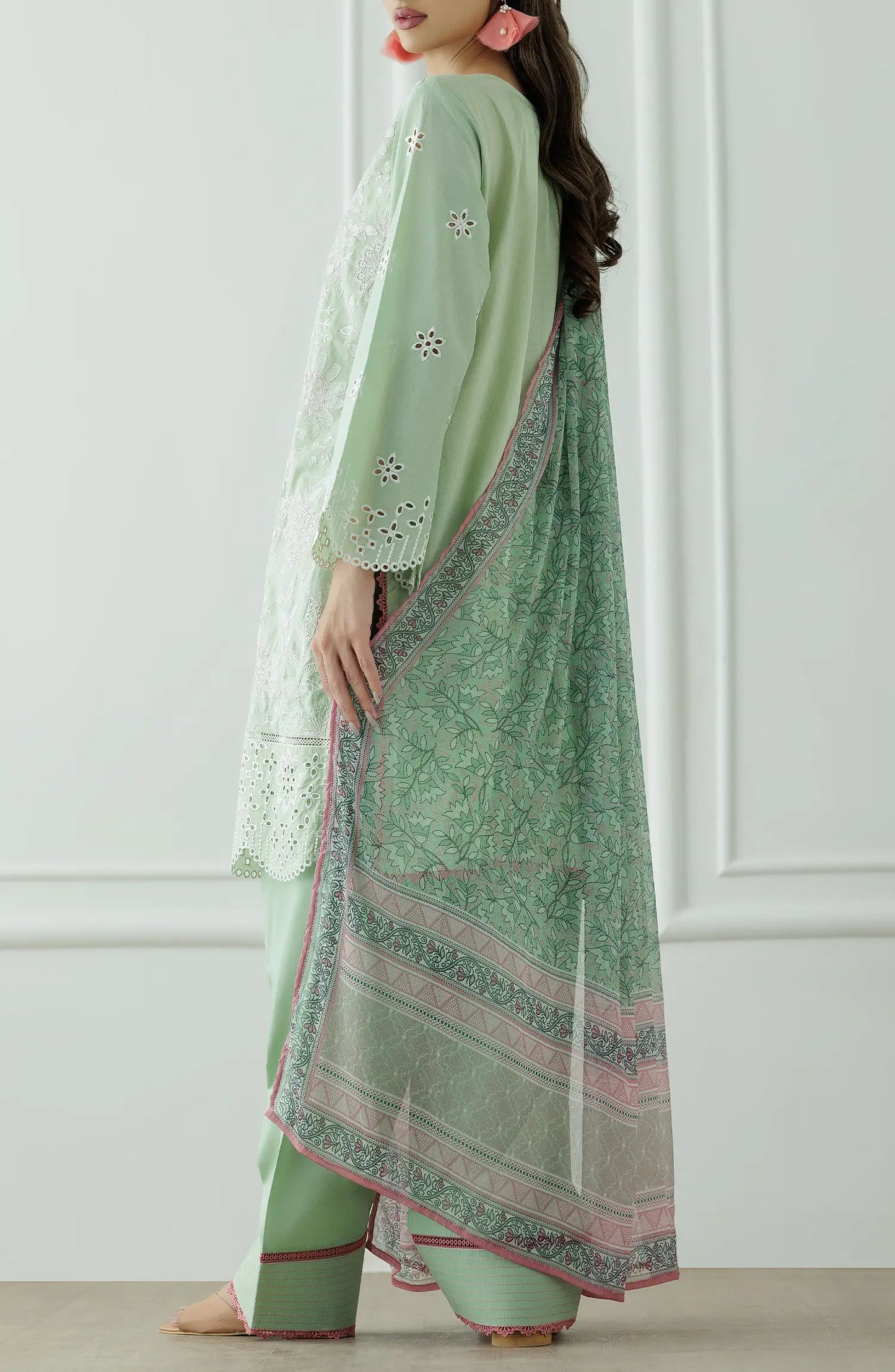 UNSTITCHED Luxury Premium Embroidered Lawn Shirt Dupatta & Pant - 3 Piece - OTL-25-046