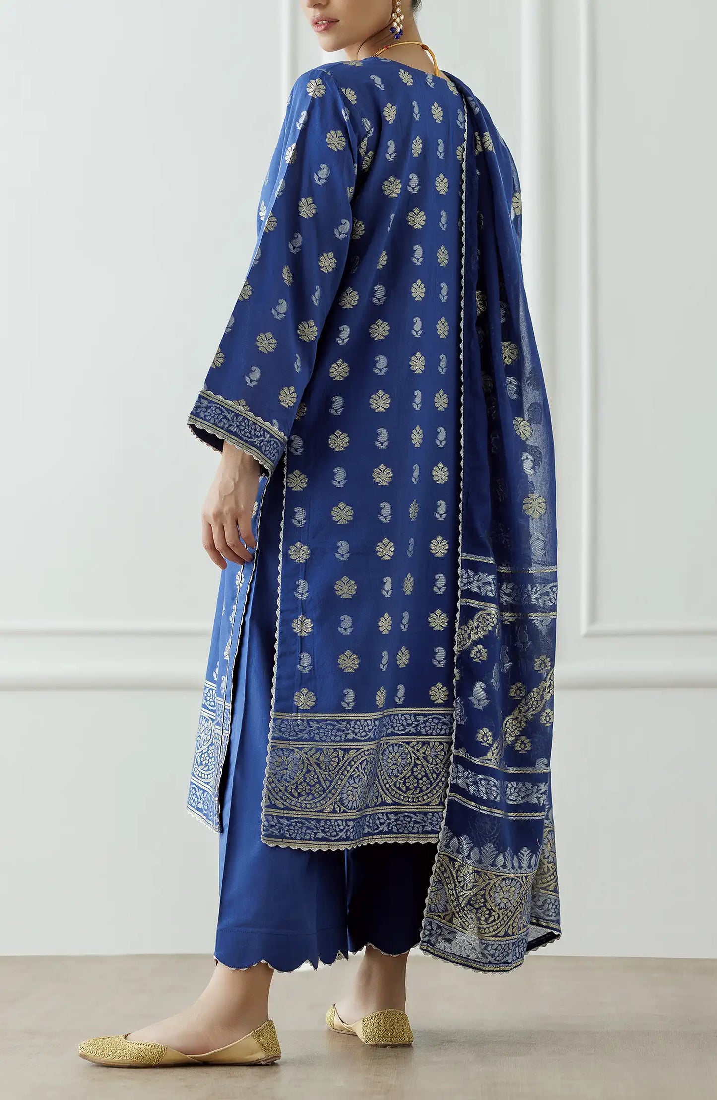 Unstitched Printed Lawn Jacquard Shirt Dupatta & Pant - 3 Piece - OTL-25-047