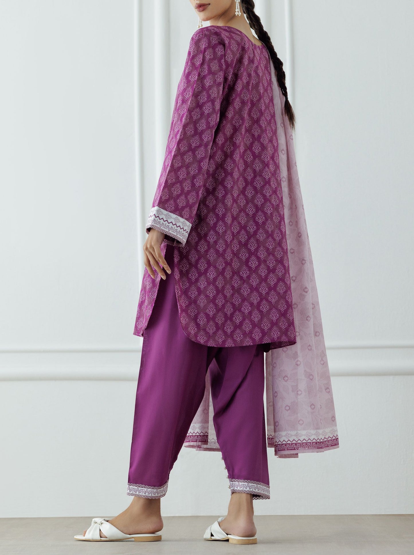 UNSTITCHED Printed Lawn Shirt Dupatta & Pant - 3 Piece - OTL-25-314
