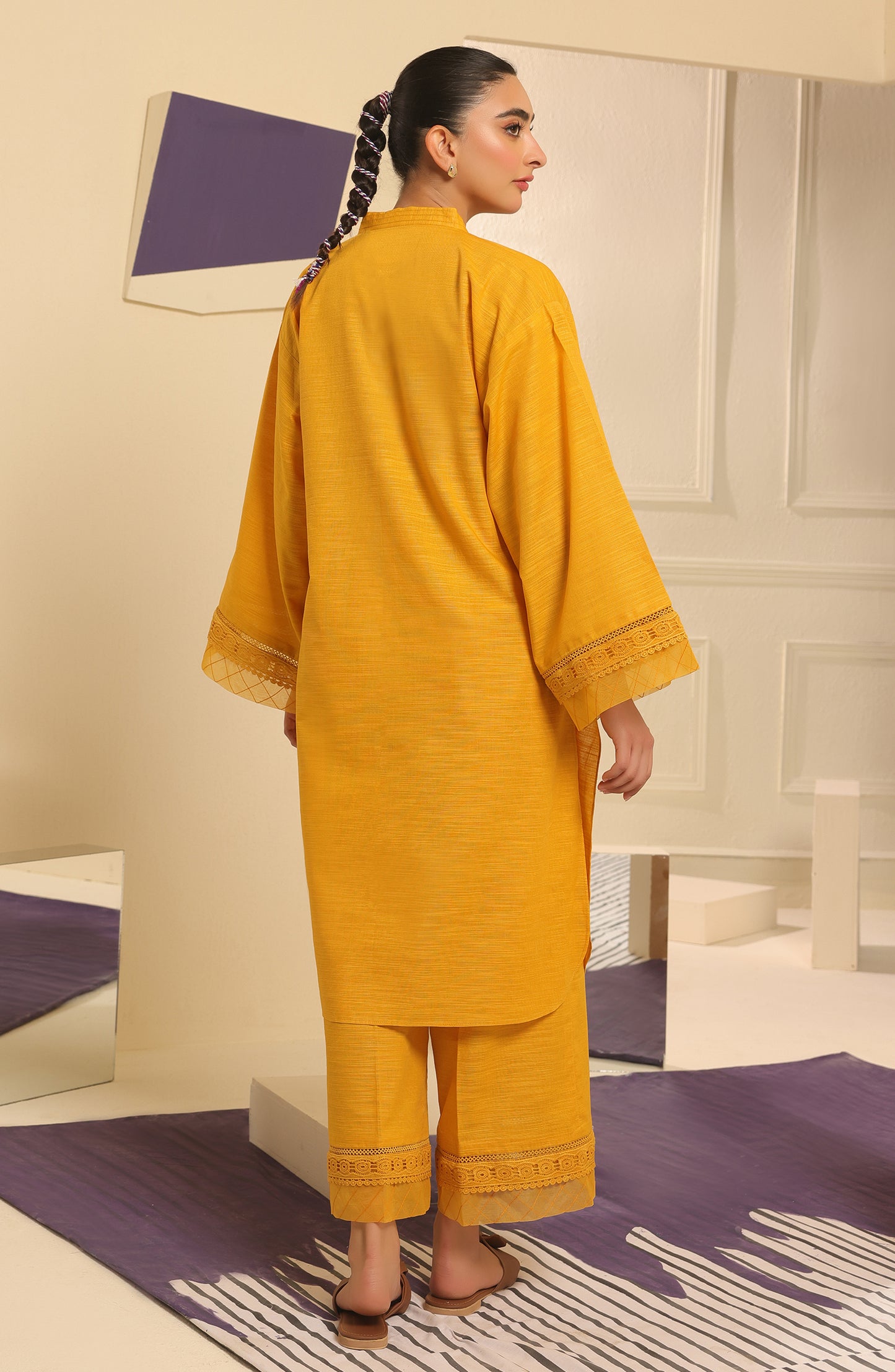 WRCK23W-2005 COTTON TEXTURED Women READY TO WEAR SHIRT PANTS